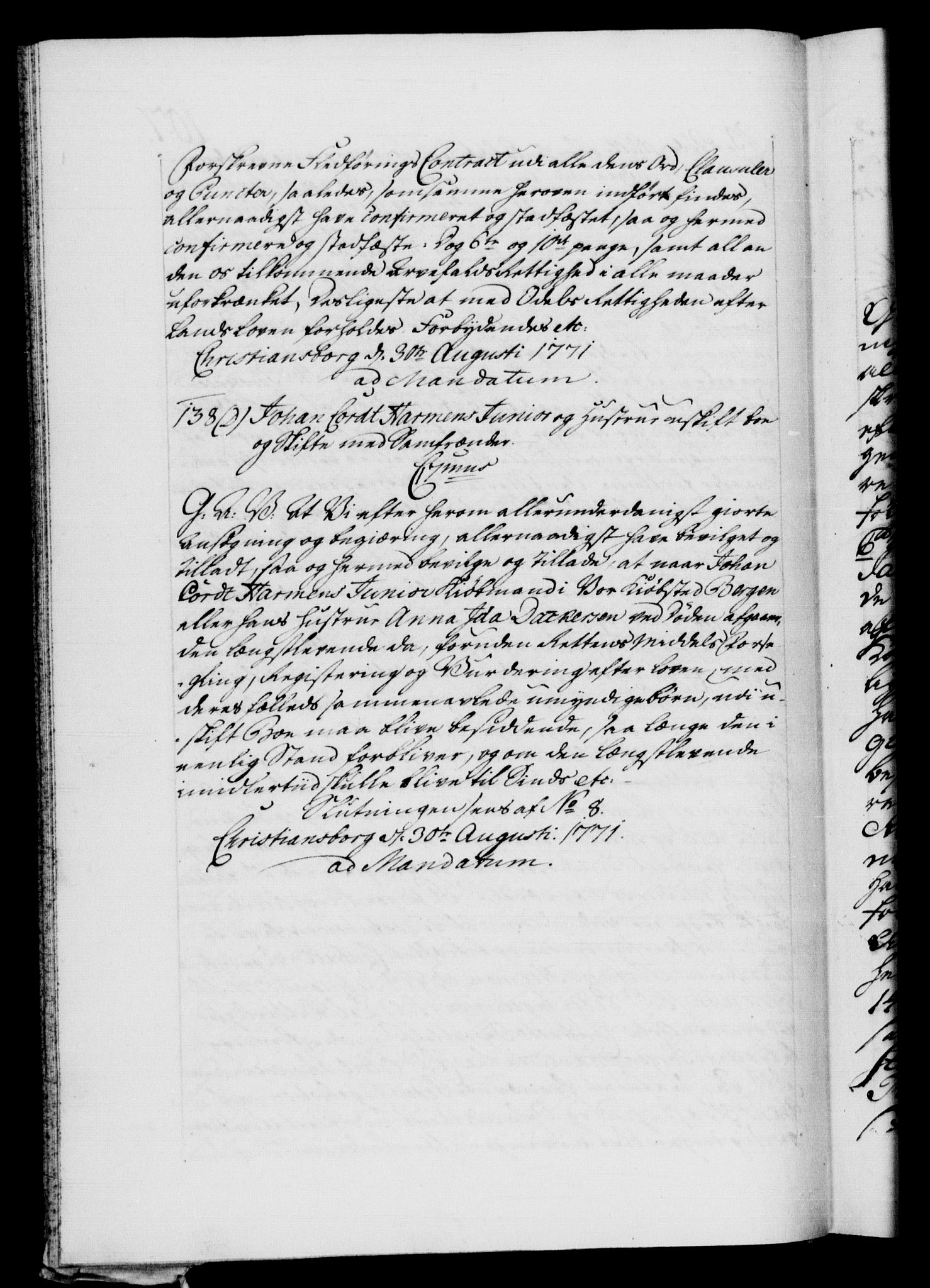 Danske Kanselli 1572-1799, RA/EA-3023/F/Fc/Fca/Fcaa/L0045: Norske registre "Norske eller 3. dept.s åpne brev, 1771-1773, p. 107b