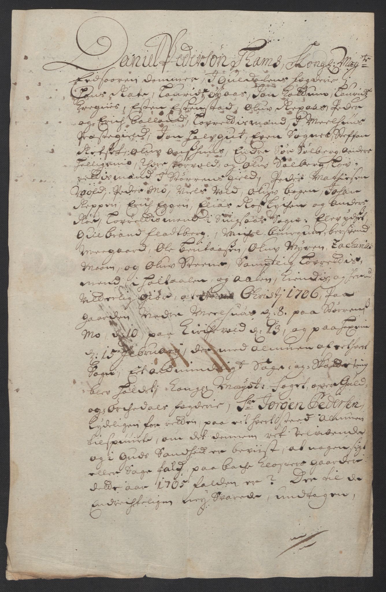 Rentekammeret inntil 1814, Reviderte regnskaper, Fogderegnskap, AV/RA-EA-4092/R60/L3955: Fogderegnskap Orkdal og Gauldal, 1705, p. 398