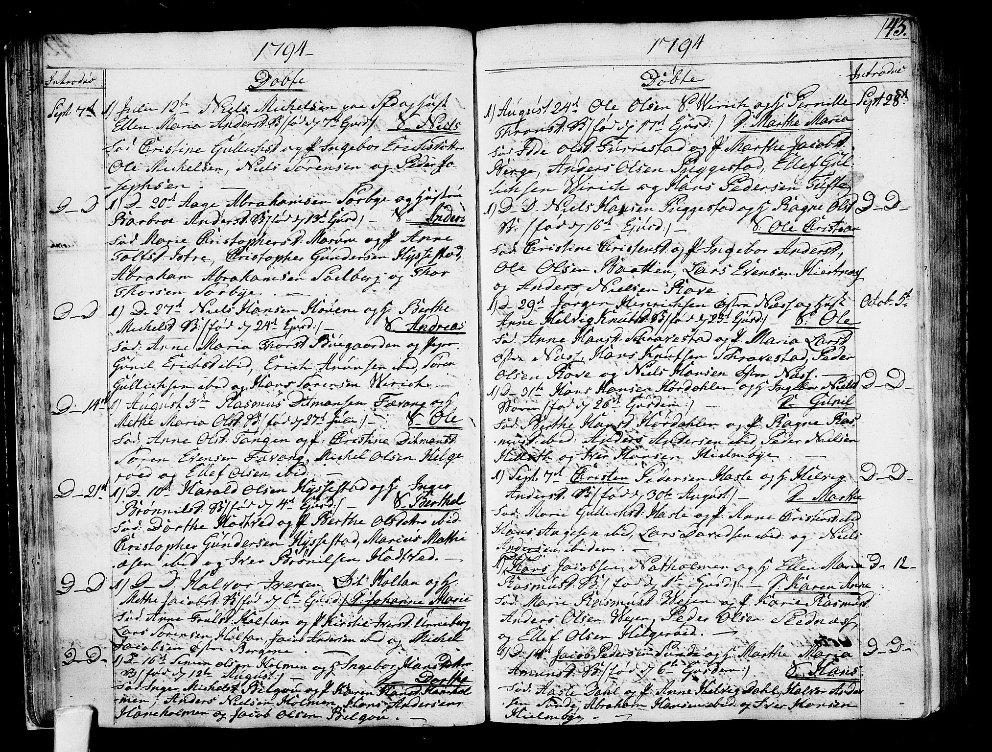 Sandar kirkebøker, SAKO/A-243/F/Fa/L0003: Parish register (official) no. 3, 1789-1814, p. 43