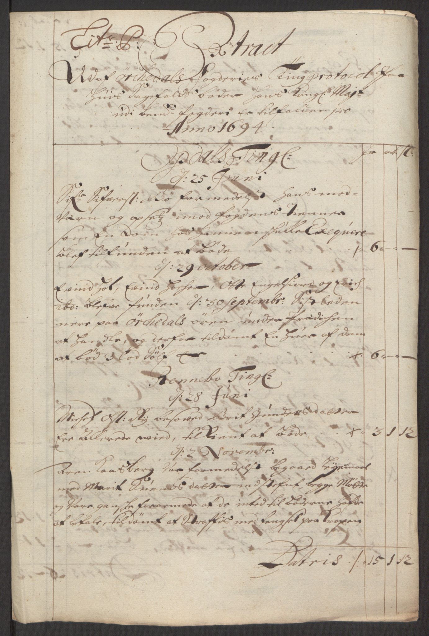 Rentekammeret inntil 1814, Reviderte regnskaper, Fogderegnskap, RA/EA-4092/R60/L3944: Fogderegnskap Orkdal og Gauldal, 1694, p. 170