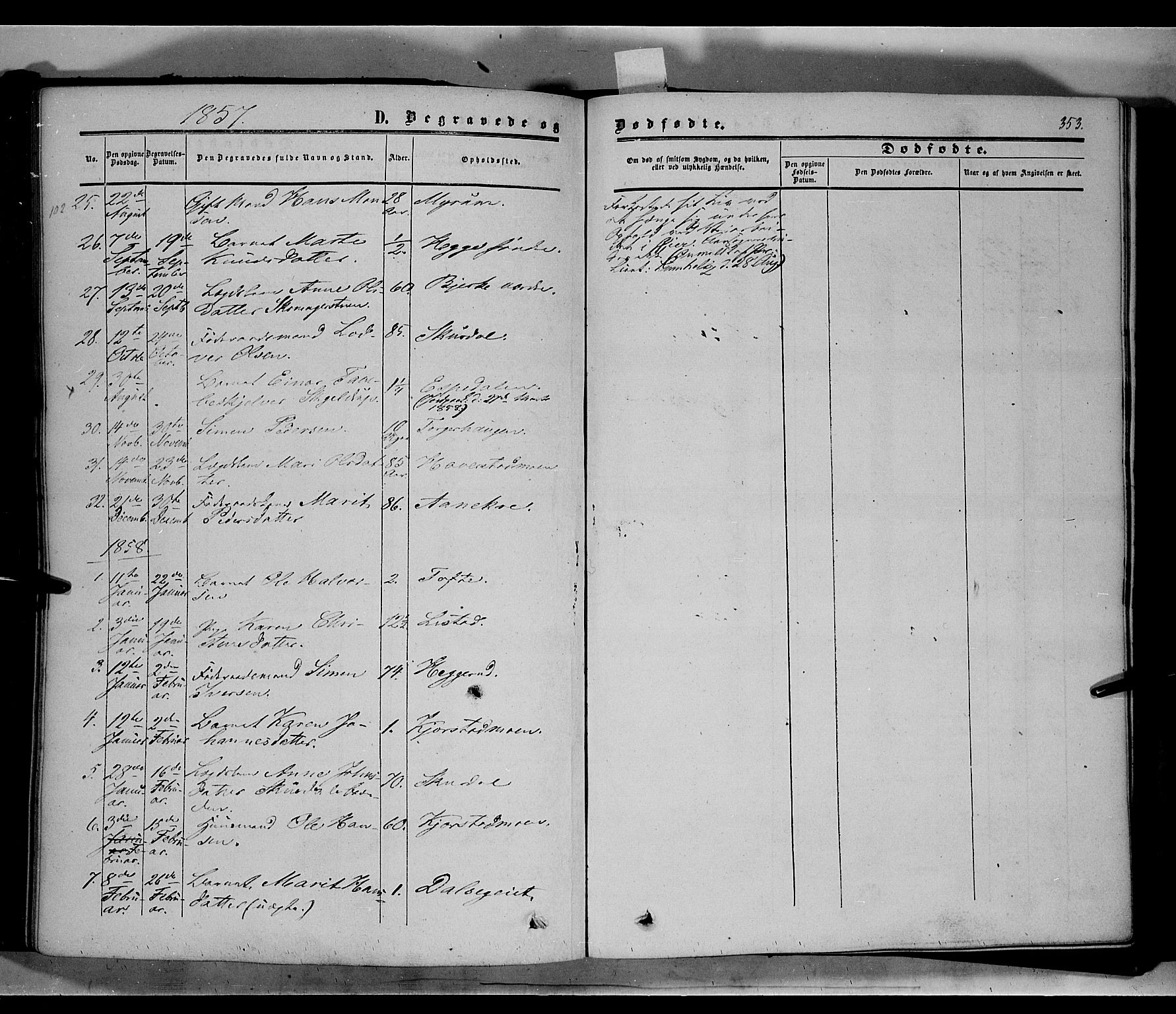 Sør-Fron prestekontor, SAH/PREST-010/H/Ha/Haa/L0001: Parish register (official) no. 1, 1849-1863, p. 353