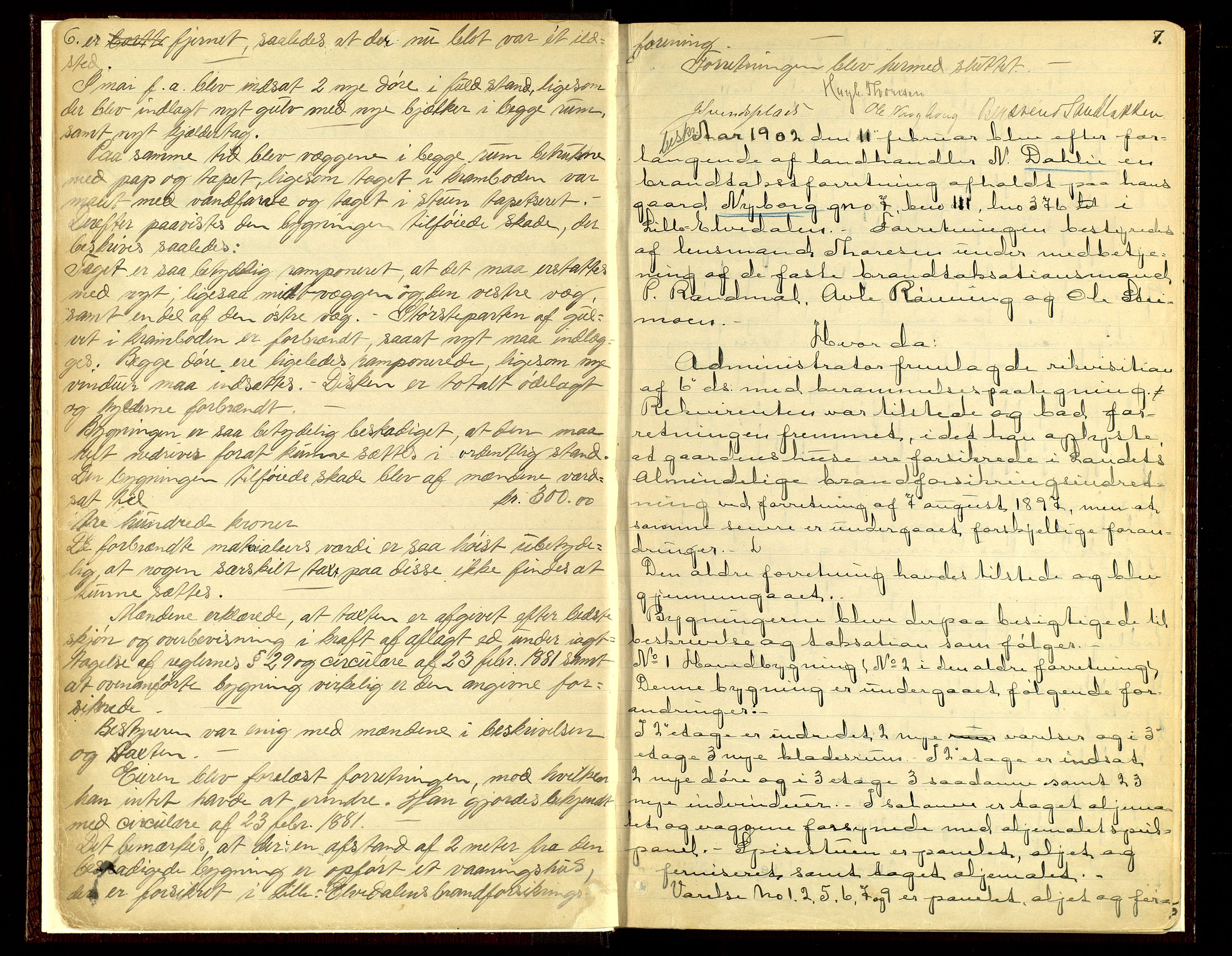 Norges Brannkasse, Alvdal og Folldal, AV/SAH-NBRANA-026/F/L0002: Branntakstprotokoll, 1899-1940, p. 6-7