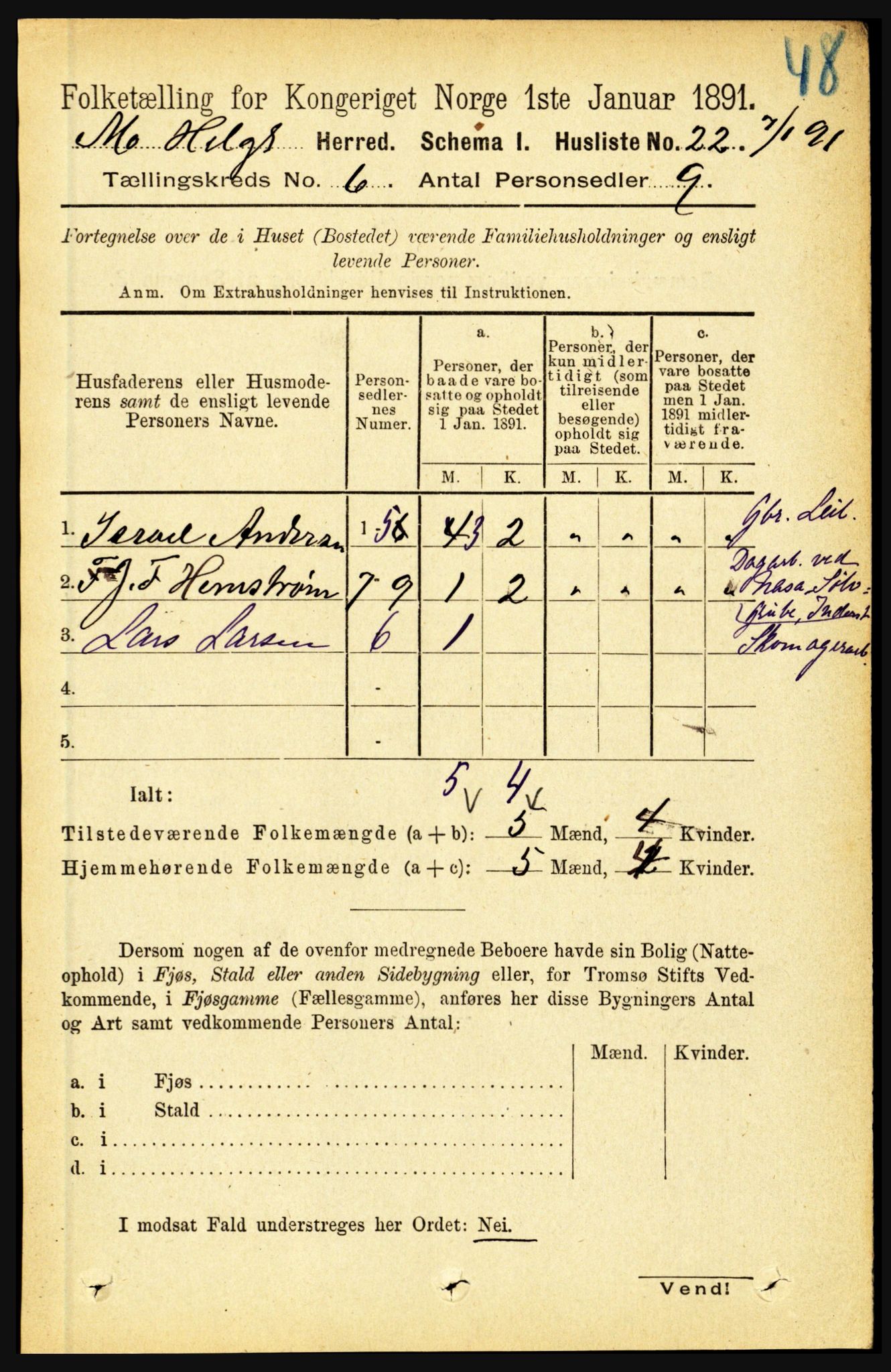 RA, 1891 census for 1833 Mo, 1891, p. 2186