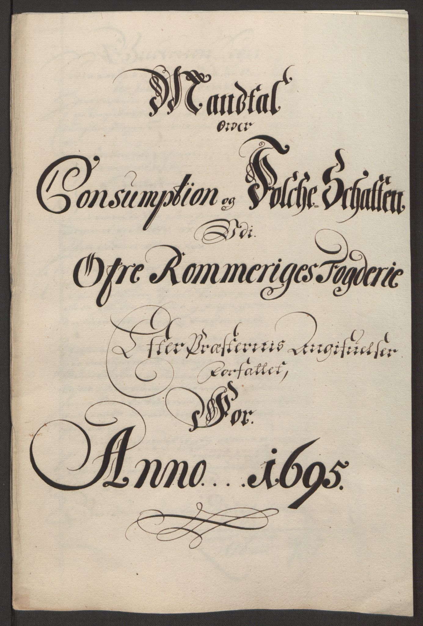 Rentekammeret inntil 1814, Reviderte regnskaper, Fogderegnskap, RA/EA-4092/R12/L0707: Fogderegnskap Øvre Romerike, 1695, p. 237