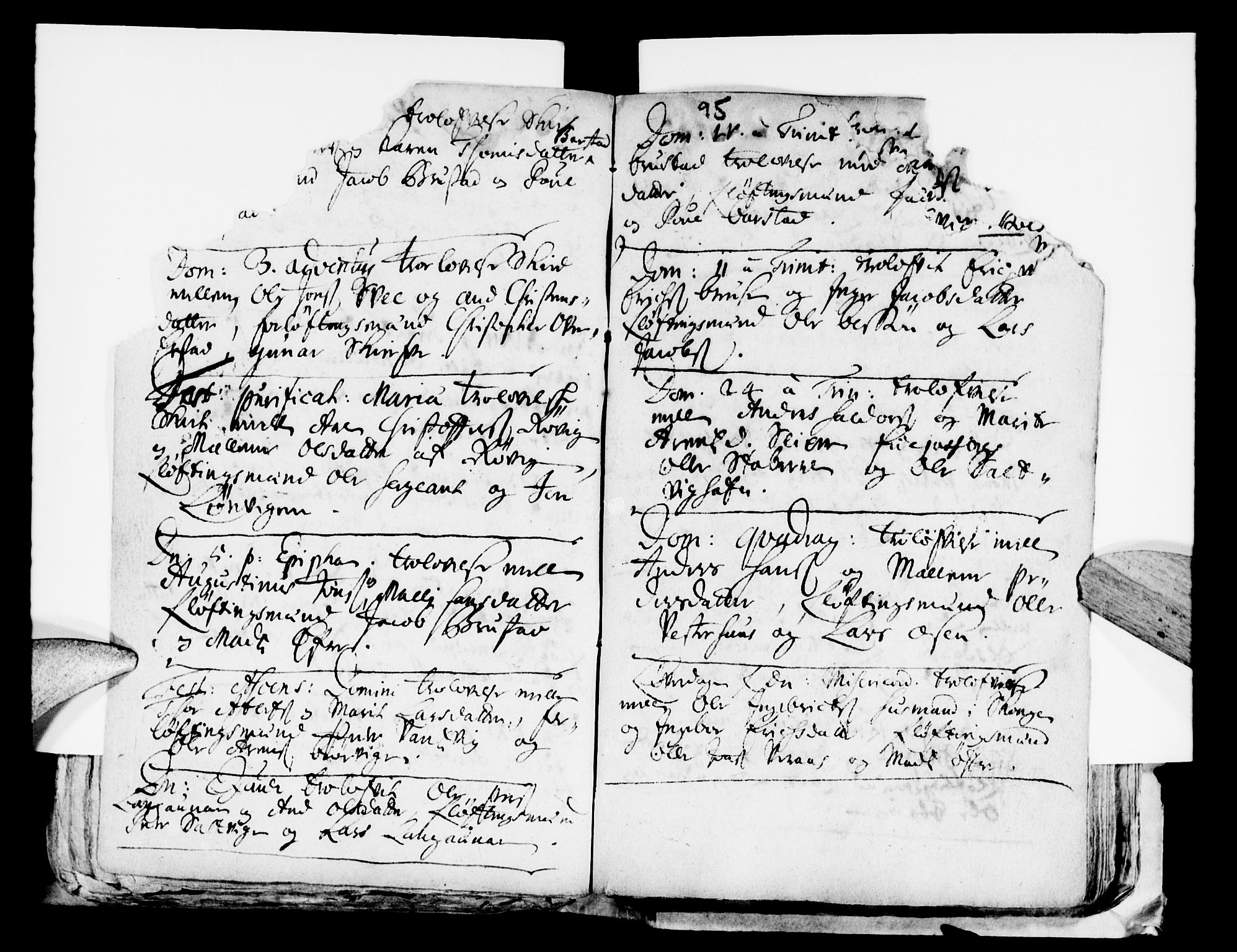 Ministerialprotokoller, klokkerbøker og fødselsregistre - Nord-Trøndelag, SAT/A-1458/722/L0214: Parish register (official) no. 722A01, 1692-1718, p. 95