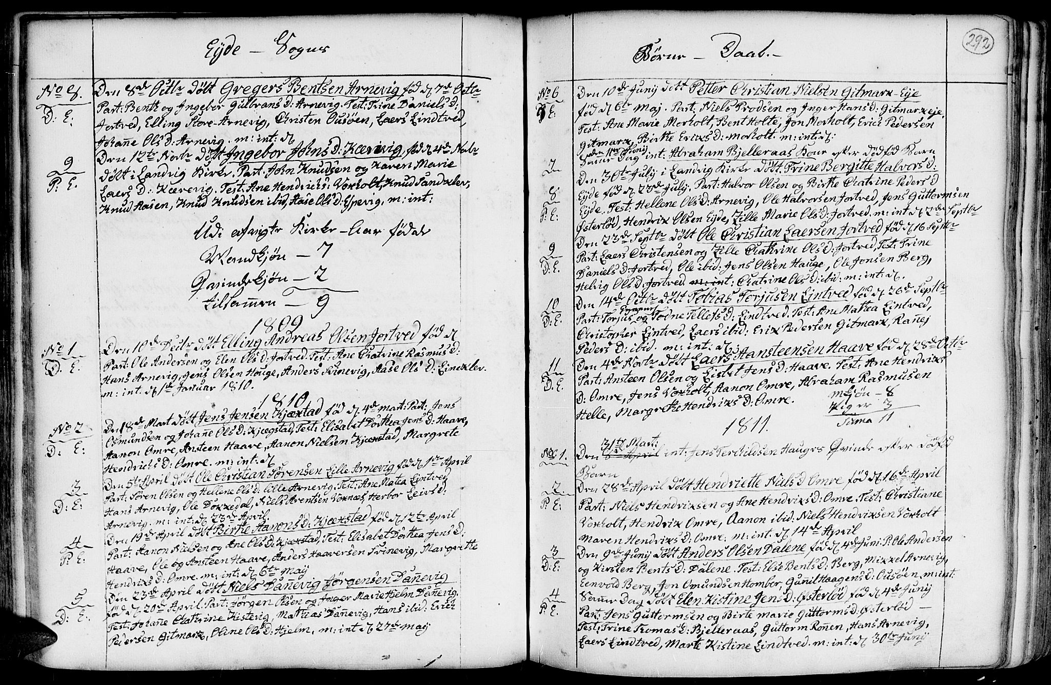 Hommedal sokneprestkontor, SAK/1111-0023/F/Fa/Fab/L0002: Parish register (official) no. A 2 /2, 1740-1823, p. 292