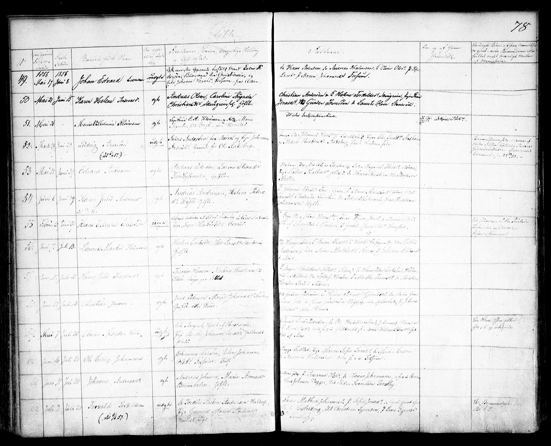 Spydeberg prestekontor Kirkebøker, AV/SAO-A-10924/F/Fa/L0005: Parish register (official) no. I 5, 1842-1862, p. 78