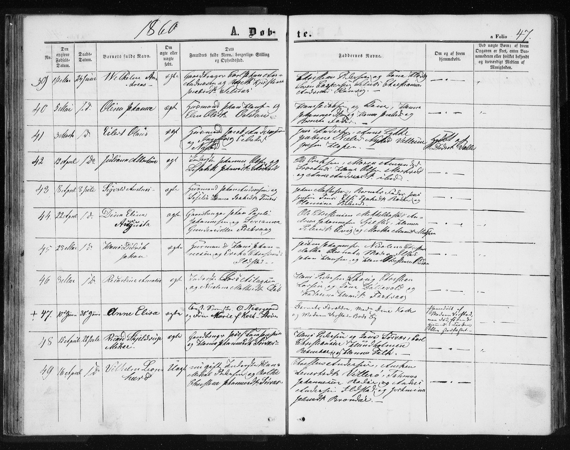 Ministerialprotokoller, klokkerbøker og fødselsregistre - Nordland, AV/SAT-A-1459/801/L0028: Parish register (copy) no. 801C03, 1855-1867, p. 47