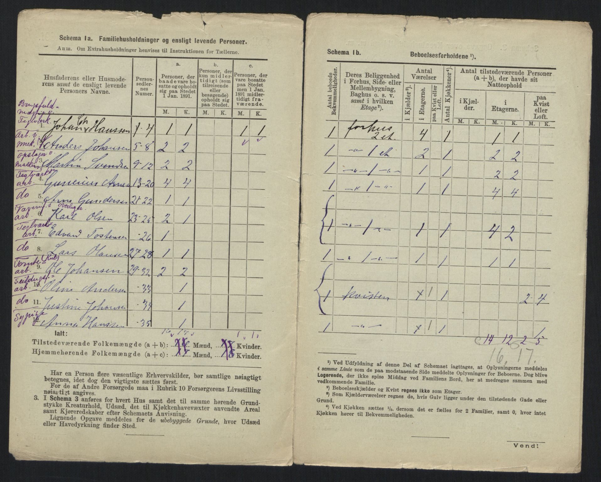 RA, 1891 census for 0301 Kristiania, 1891, p. 153636