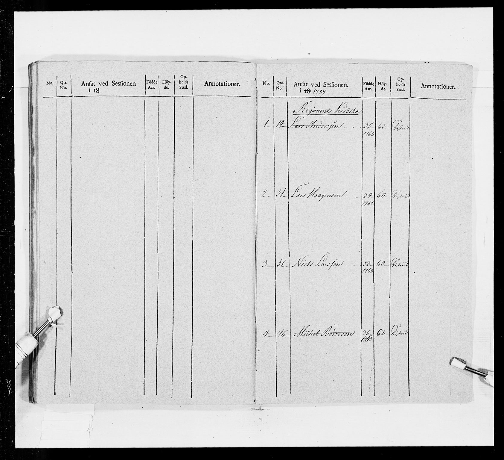 Generalitets- og kommissariatskollegiet, Det kongelige norske kommissariatskollegium, AV/RA-EA-5420/E/Eh/L0016: Opplandske dragonregiment, 1789-1801, p. 527