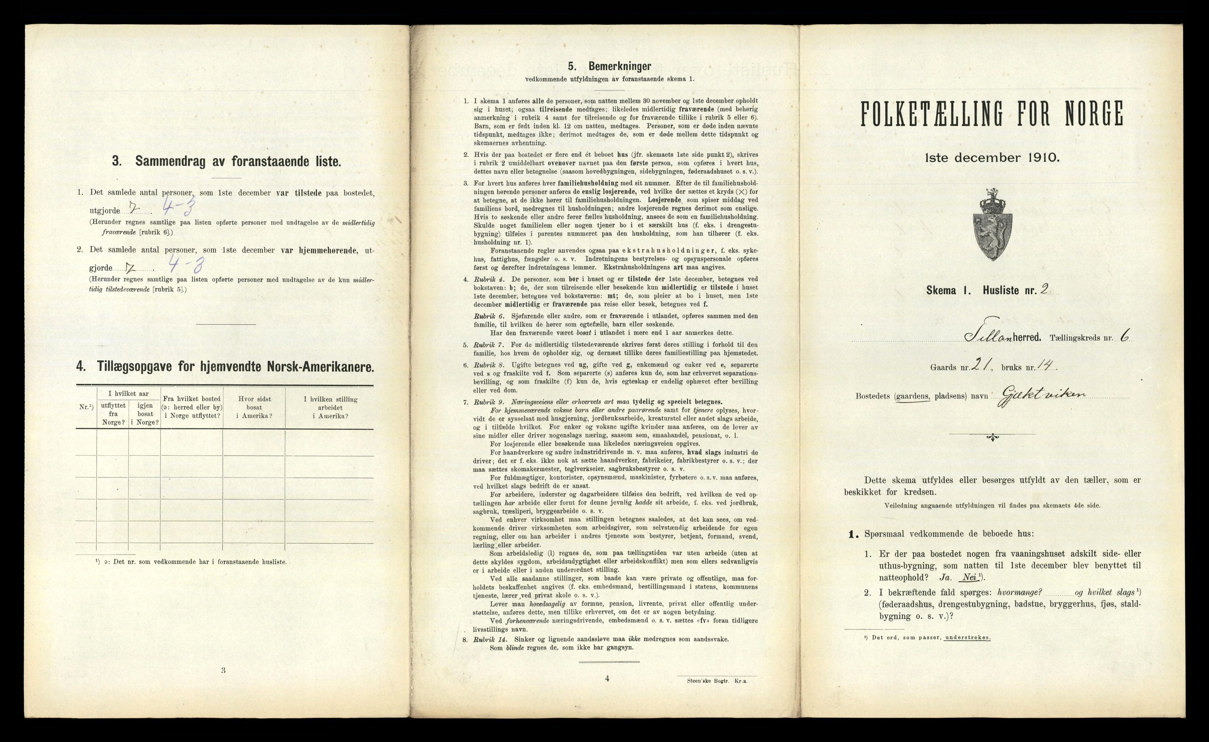 RA, 1910 census for Fillan, 1910, p. 409