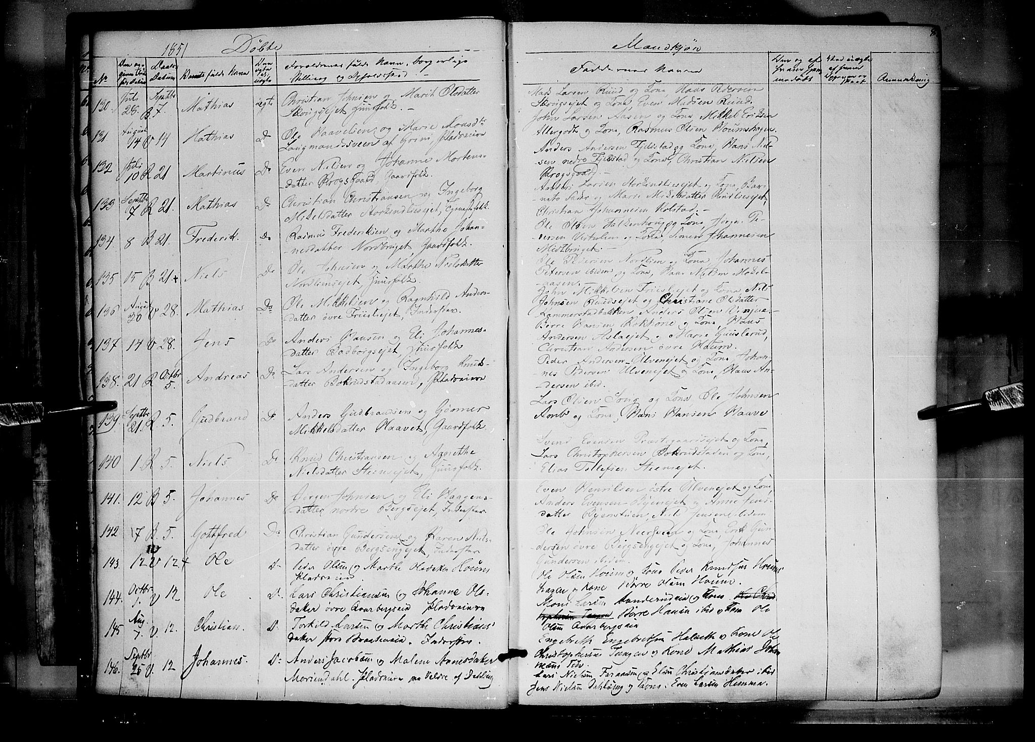 Ringsaker prestekontor, AV/SAH-PREST-014/K/Ka/L0009: Parish register (official) no. 9, 1850-1860, p. 8