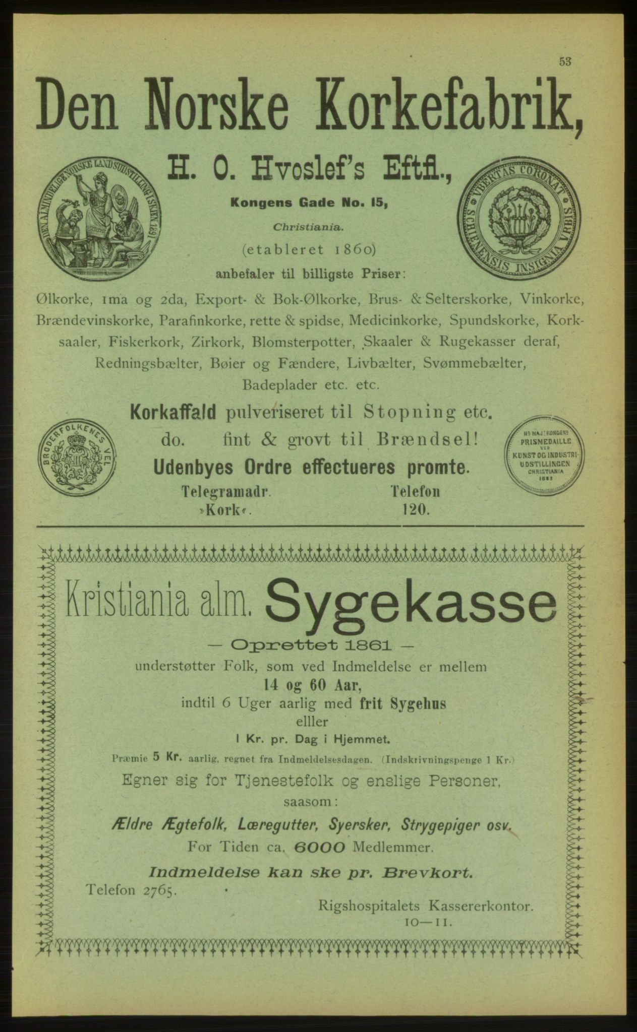Kristiania/Oslo adressebok, PUBL/-, 1898, p. 53
