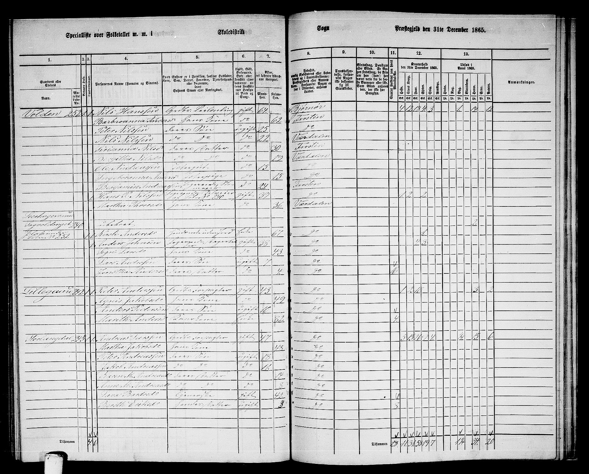 RA, 1865 census for Verdal, 1865, p. 246