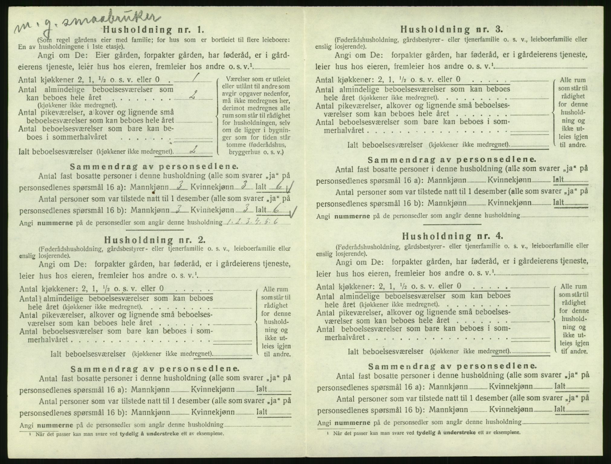 SAT, 1920 census for Skodje, 1920, p. 396