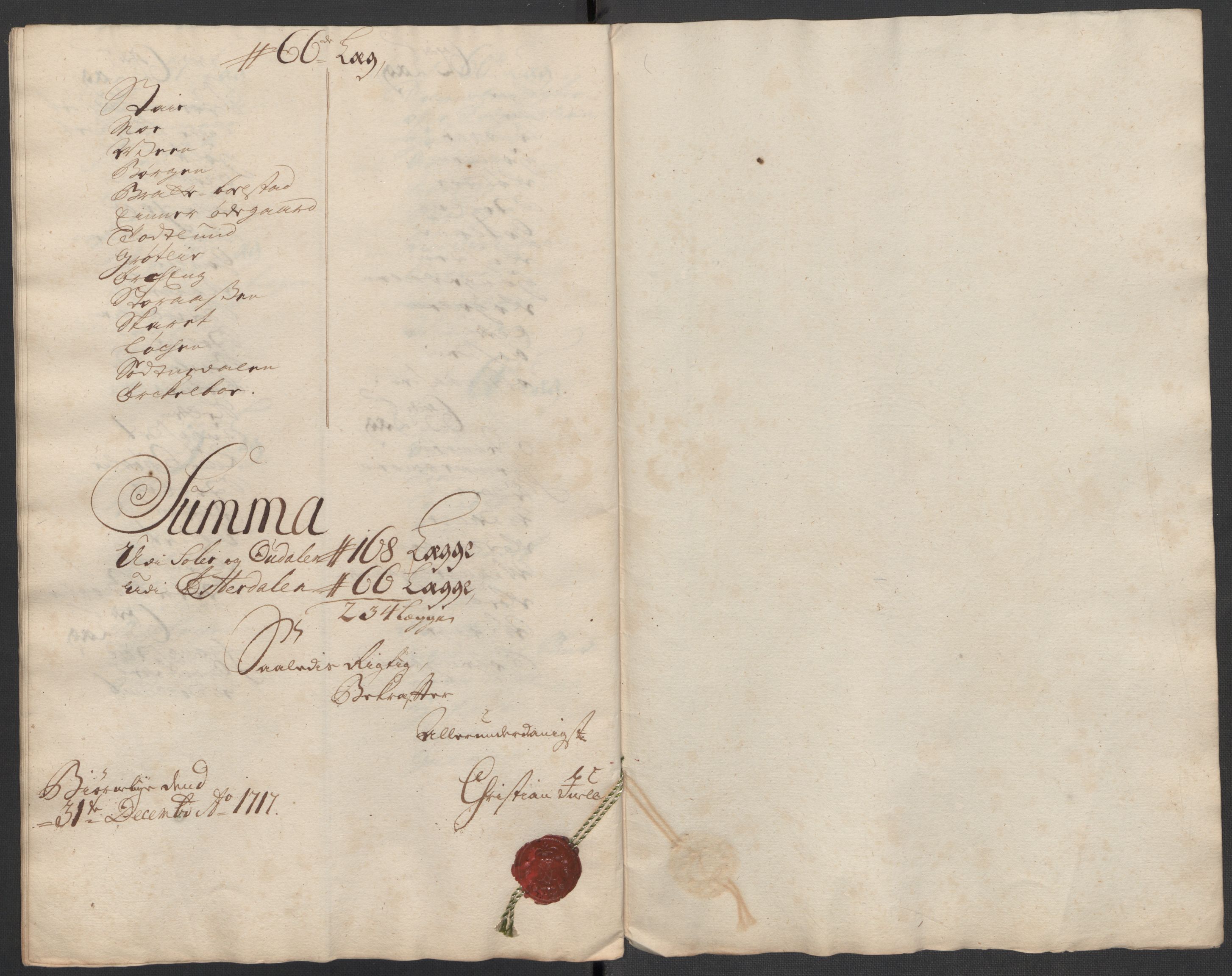 Rentekammeret inntil 1814, Reviderte regnskaper, Fogderegnskap, AV/RA-EA-4092/R13/L0856: Fogderegnskap Solør, Odal og Østerdal, 1717, p. 145