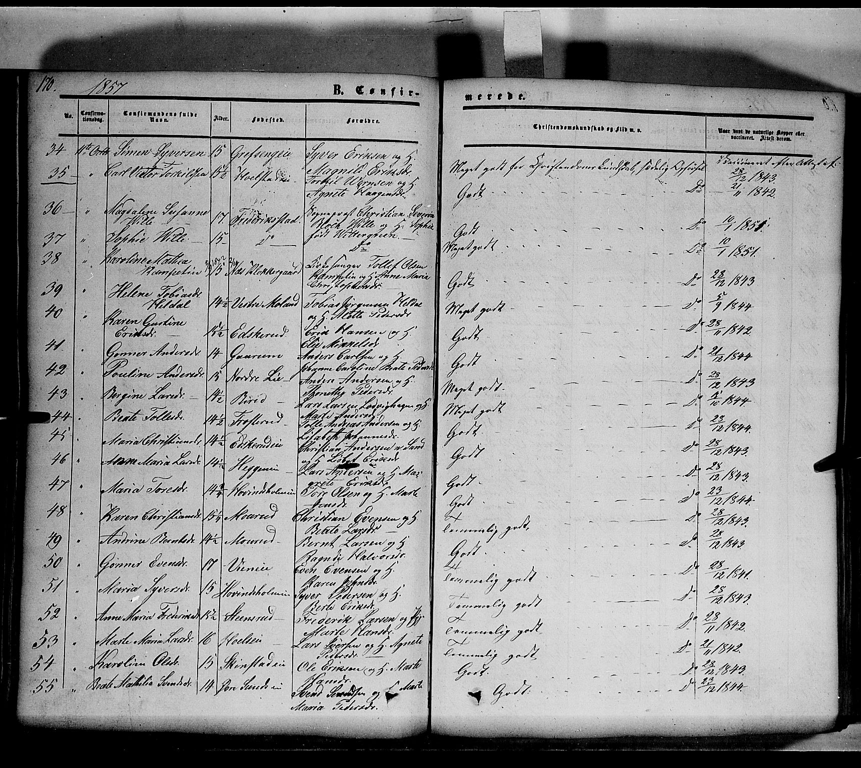 Nes prestekontor, Hedmark, AV/SAH-PREST-020/K/Ka/L0004: Parish register (official) no. 4, 1852-1886, p. 170