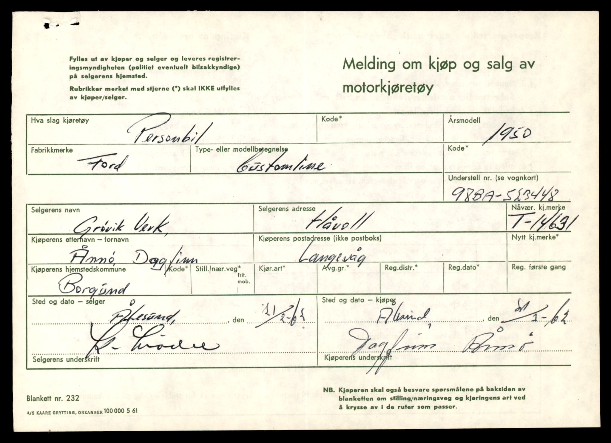 Møre og Romsdal vegkontor - Ålesund trafikkstasjon, AV/SAT-A-4099/F/Fe/L0047: Registreringskort for kjøretøy T 14580 - T 14720, 1927-1998, p. 1283