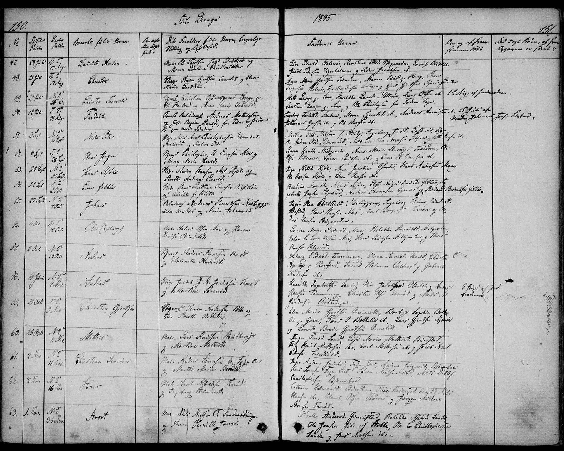 Nøtterøy kirkebøker, AV/SAKO-A-354/F/Fa/L0005: Parish register (official) no. I 5, 1839-1852, p. 150-151