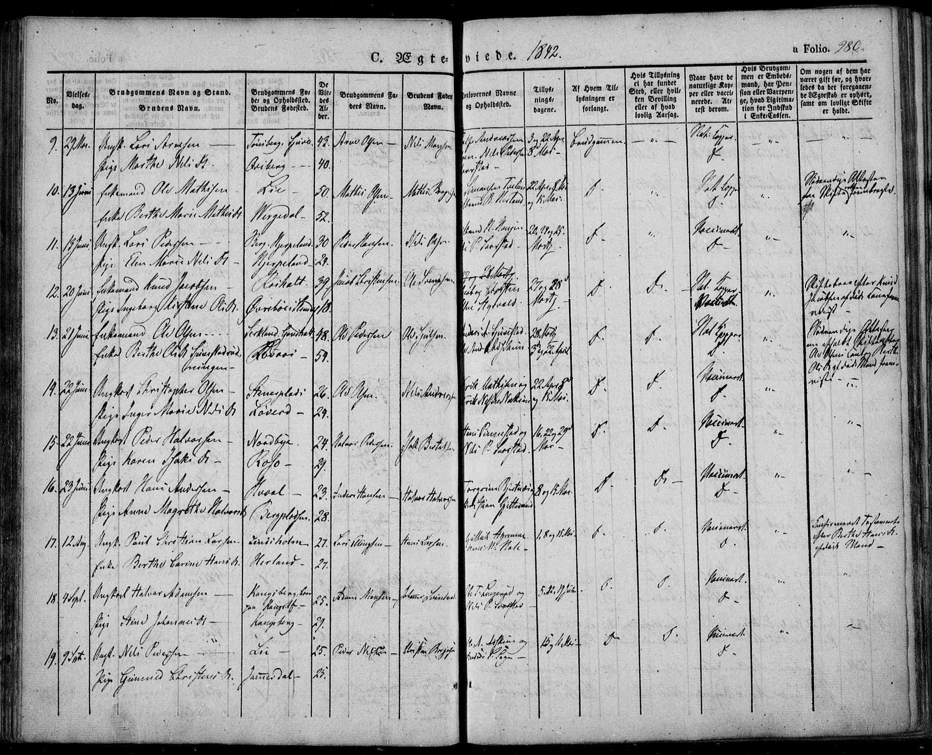 Lardal kirkebøker, AV/SAKO-A-350/F/Fa/L0006: Parish register (official) no. I 6, 1835-1860, p. 280