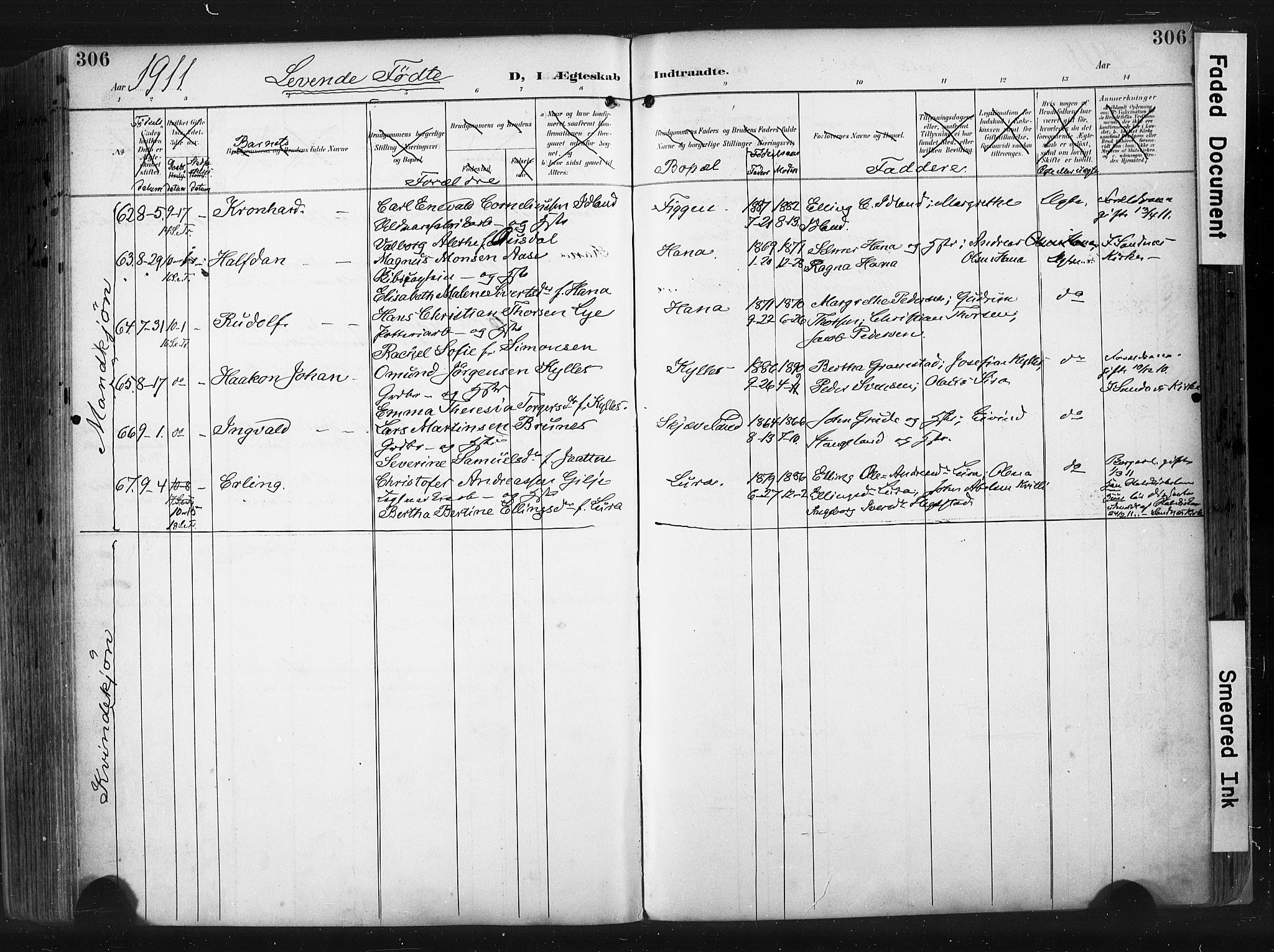 Høyland sokneprestkontor, AV/SAST-A-101799/001/30BA/L0015: Parish register (official) no. A 14, 1899-1911, p. 306