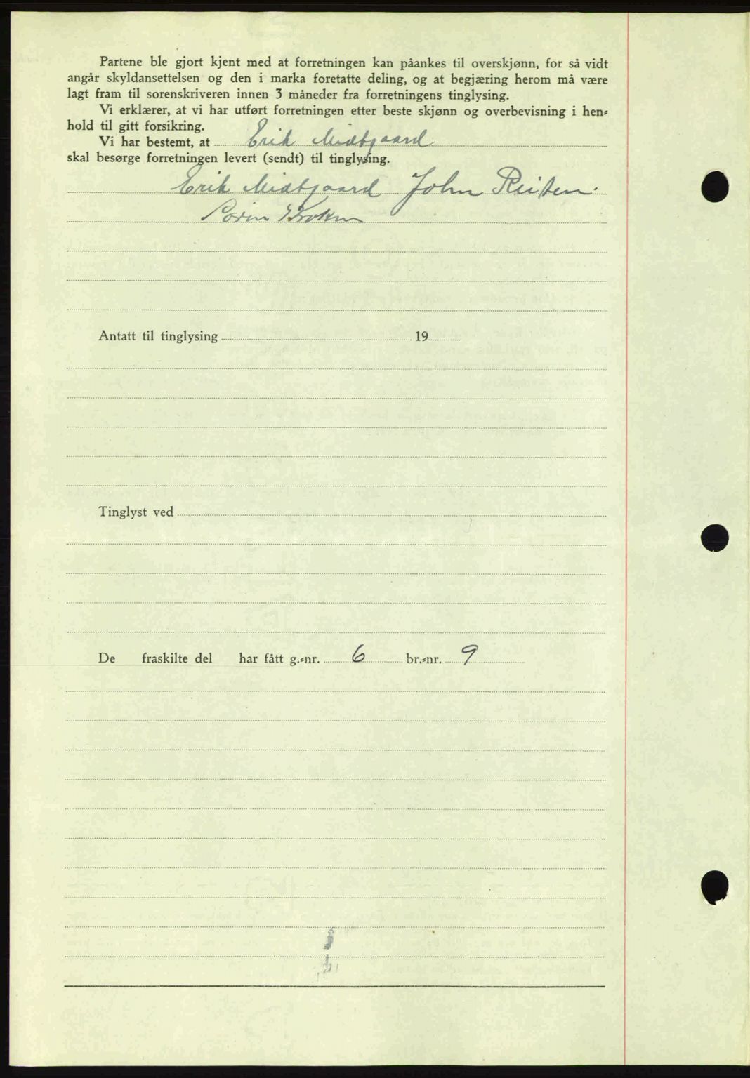 Romsdal sorenskriveri, AV/SAT-A-4149/1/2/2C: Mortgage book no. A15, 1943-1944, Diary no: : 2040/1943