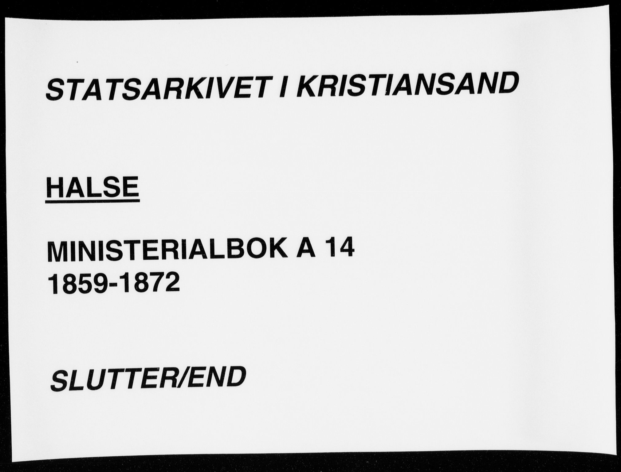 Mandal sokneprestkontor, AV/SAK-1111-0030/F/Fa/Faa/L0014: Parish register (official) no. A 14, 1859-1872