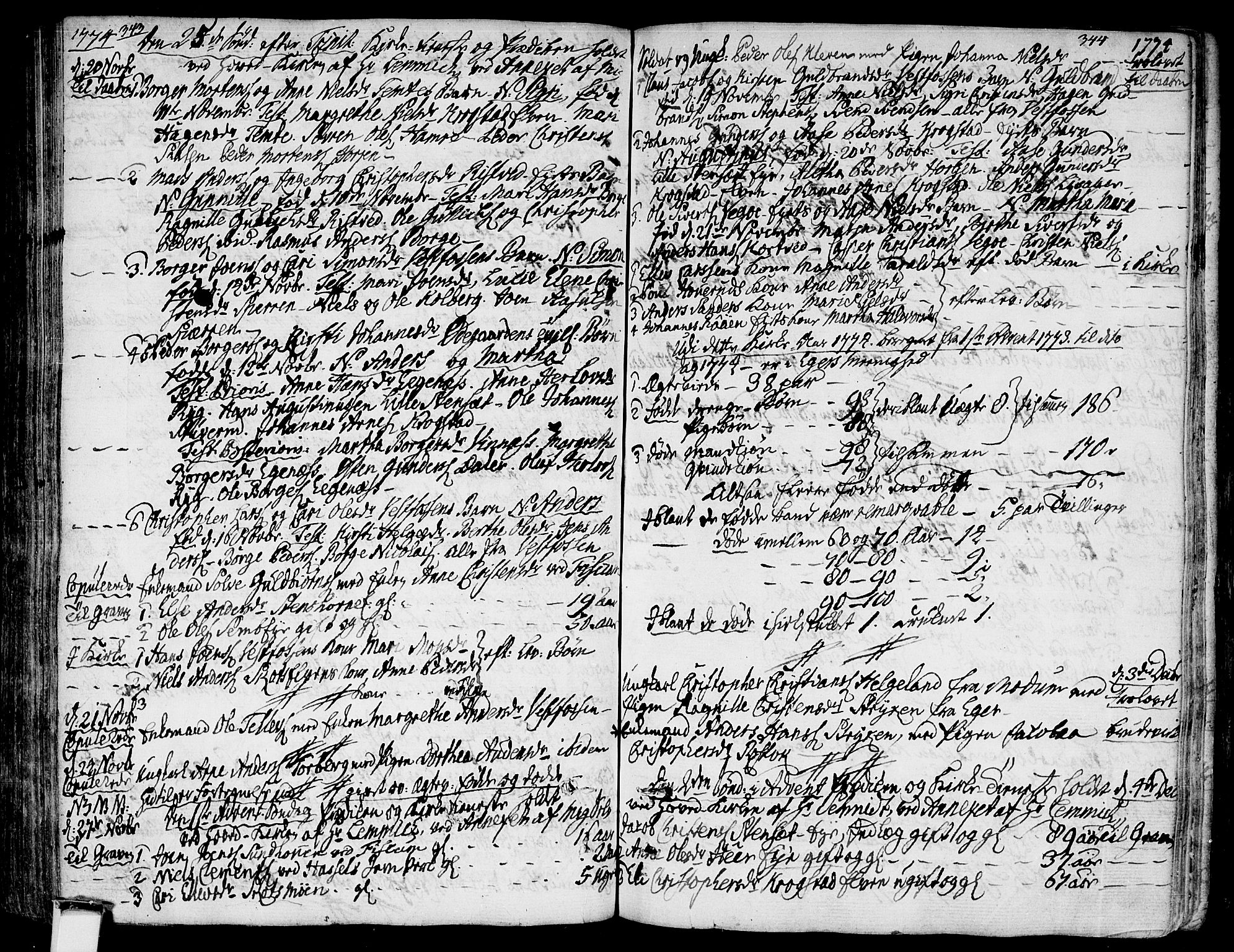 Eiker kirkebøker, SAKO/A-4/F/Fa/L0008: Parish register (official) no. I 8, 1764-1788, p. 343-344