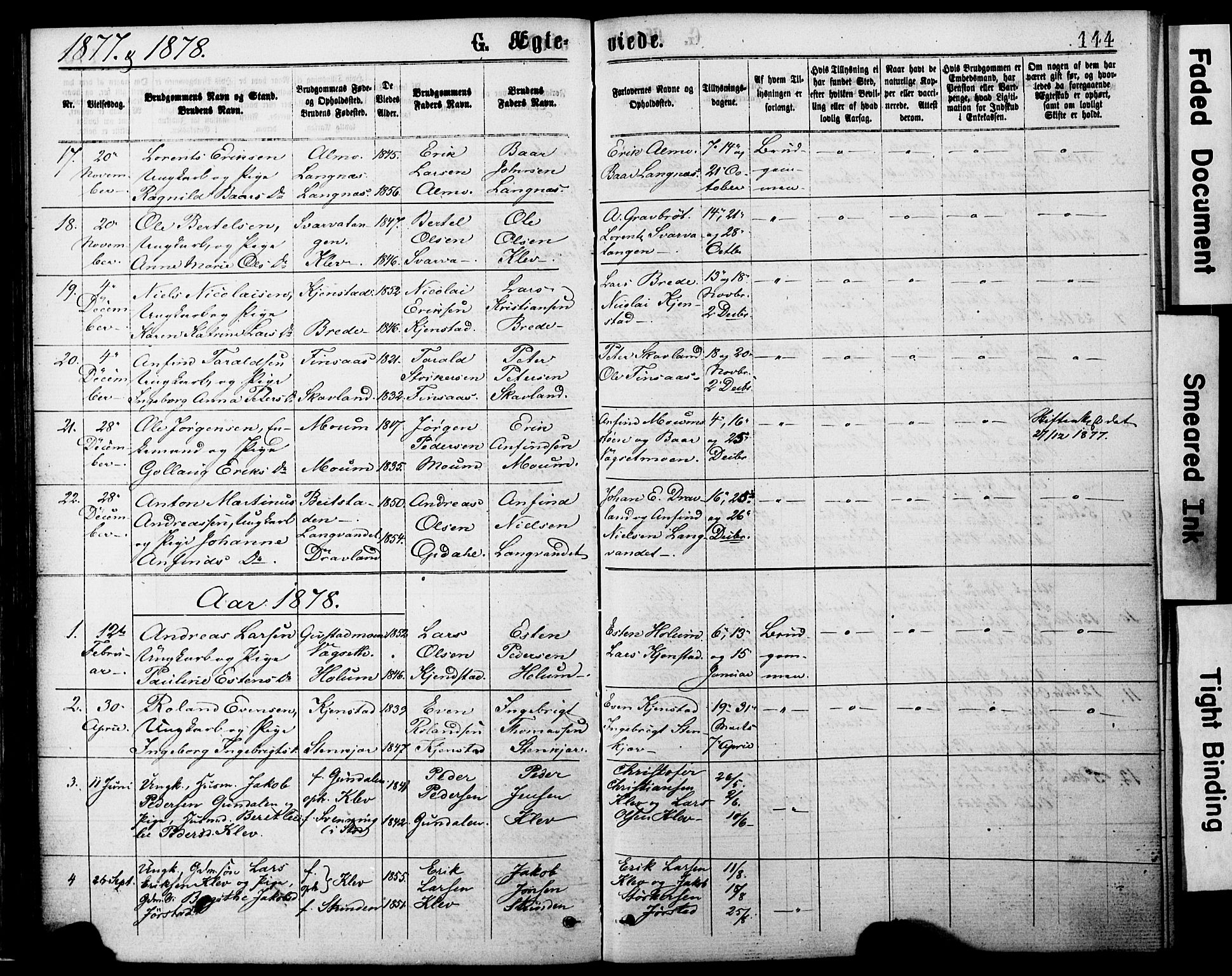 Ministerialprotokoller, klokkerbøker og fødselsregistre - Nord-Trøndelag, SAT/A-1458/749/L0473: Parish register (official) no. 749A07, 1873-1887, p. 144