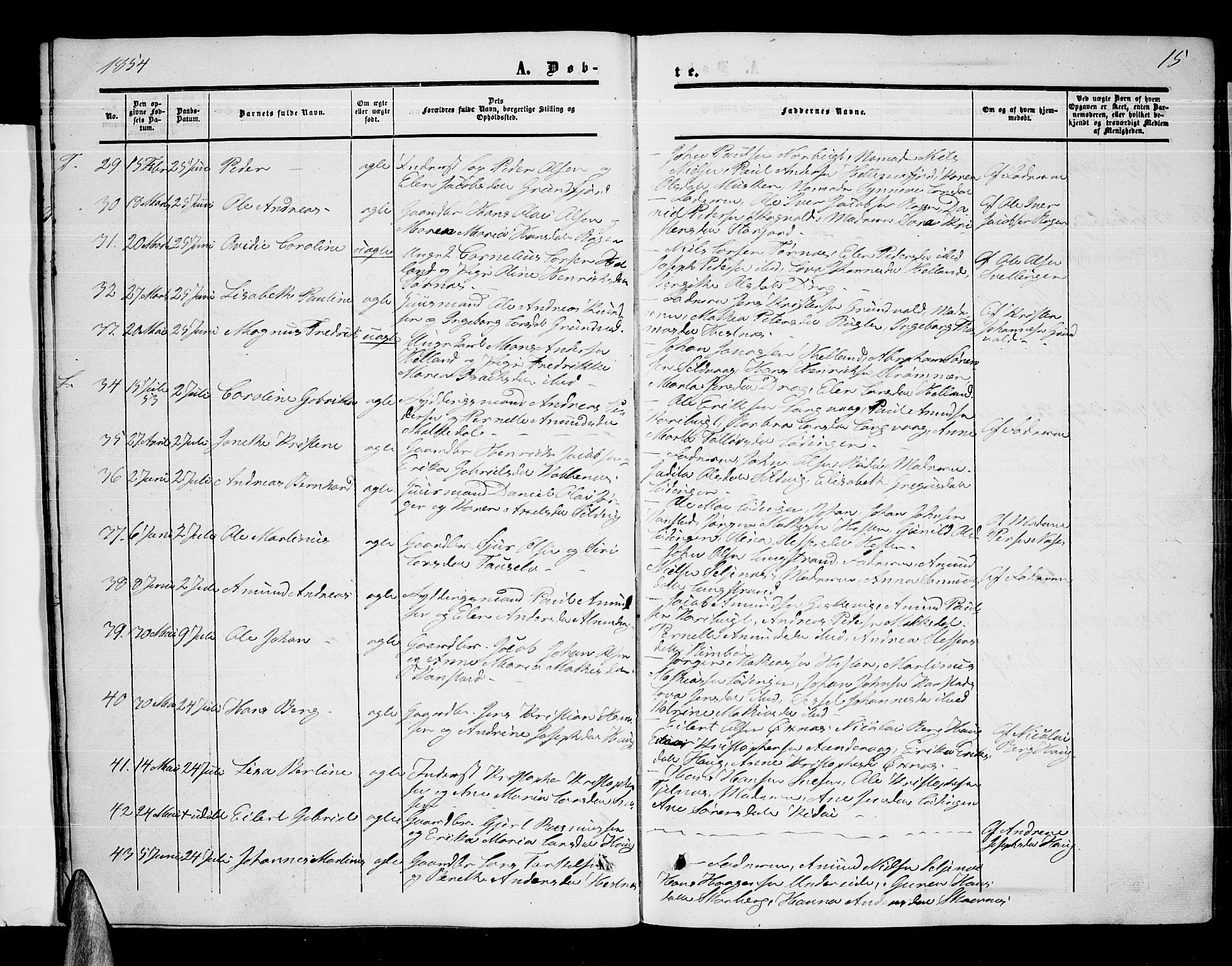 Ministerialprotokoller, klokkerbøker og fødselsregistre - Nordland, AV/SAT-A-1459/872/L1046: Parish register (copy) no. 872C02, 1852-1879, p. 15