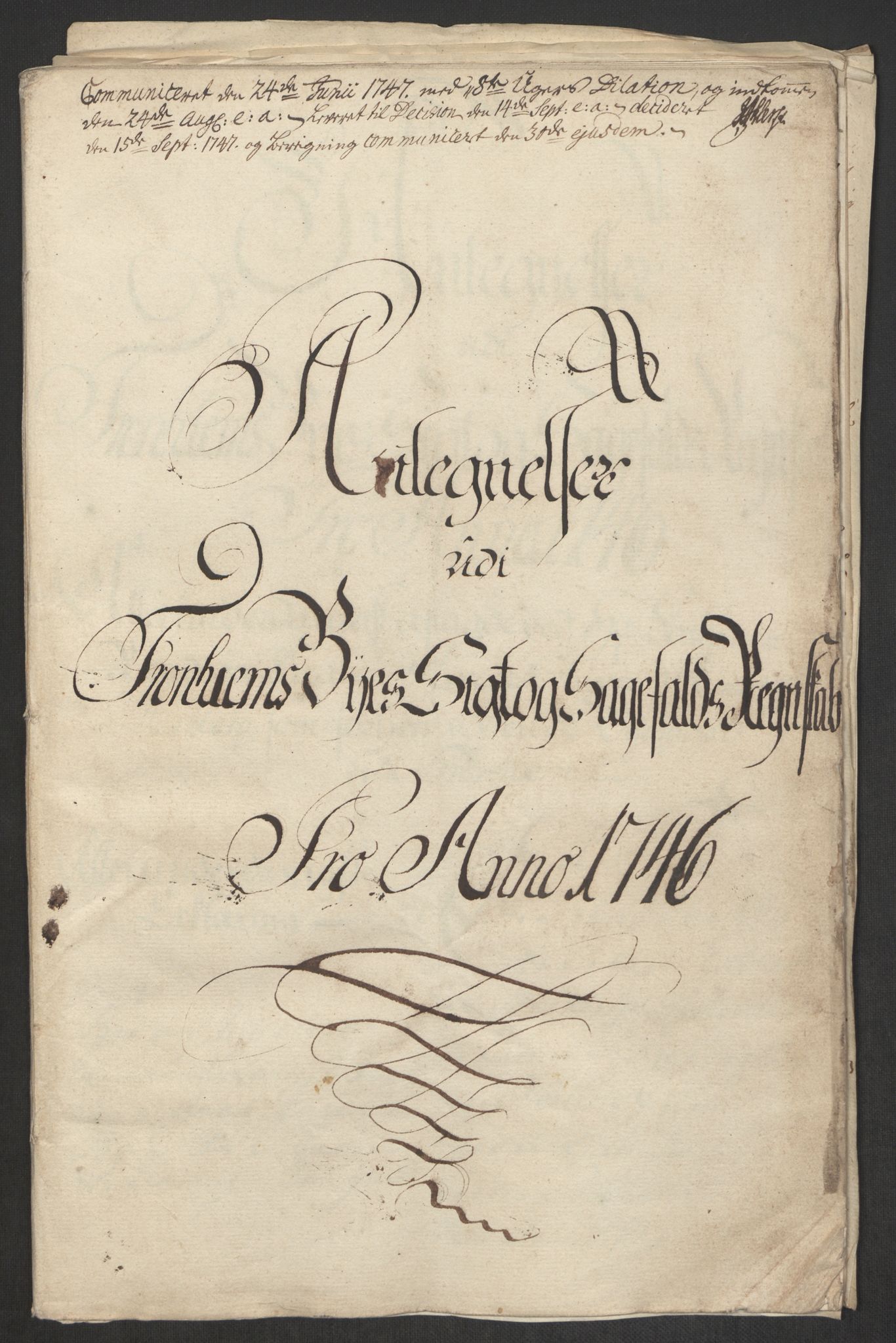 Rentekammeret inntil 1814, Reviderte regnskaper, Byregnskaper, RA/EA-4066/R/Rs/L0541: [S22] Sikt og sakefall, 1743-1746, p. 373