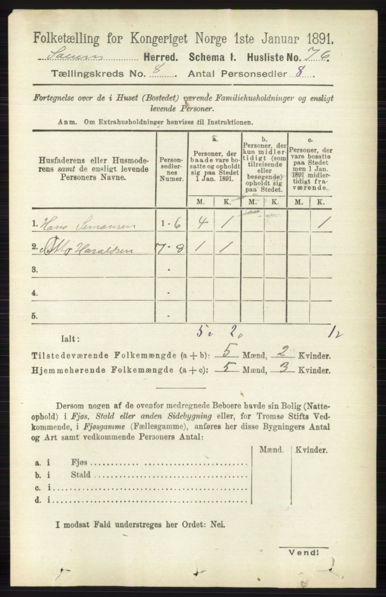 RA, 1891 census for 0818 Solum, 1891, p. 4103