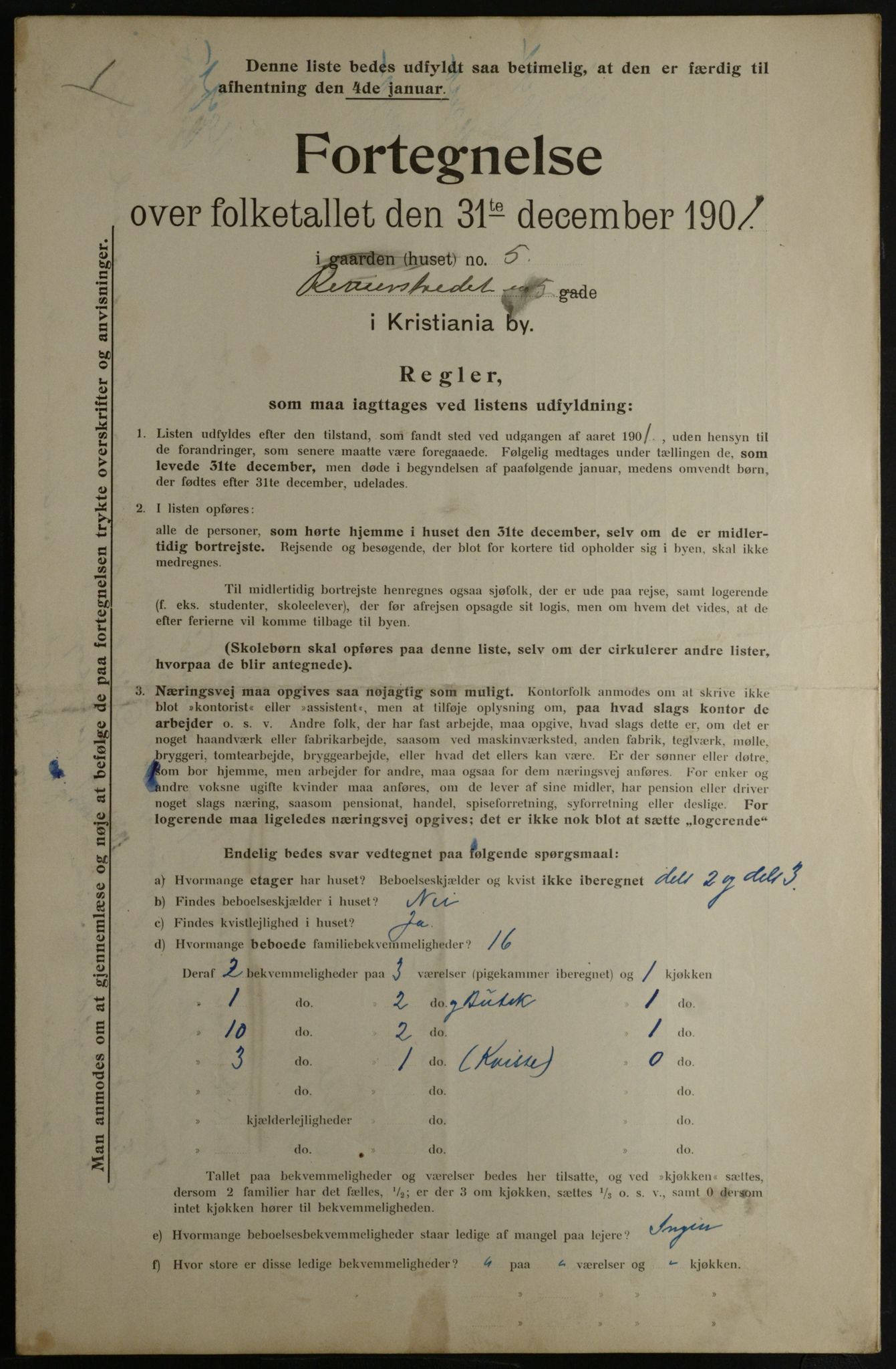 OBA, Municipal Census 1901 for Kristiania, 1901, p. 12708