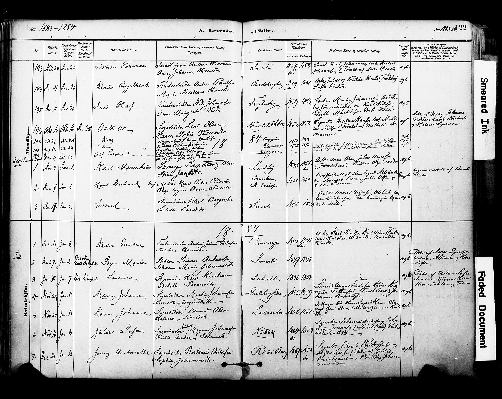 Glemmen prestekontor Kirkebøker, SAO/A-10908/F/Fa/L0011: Parish register (official) no. 11, 1878-1917, p. 122