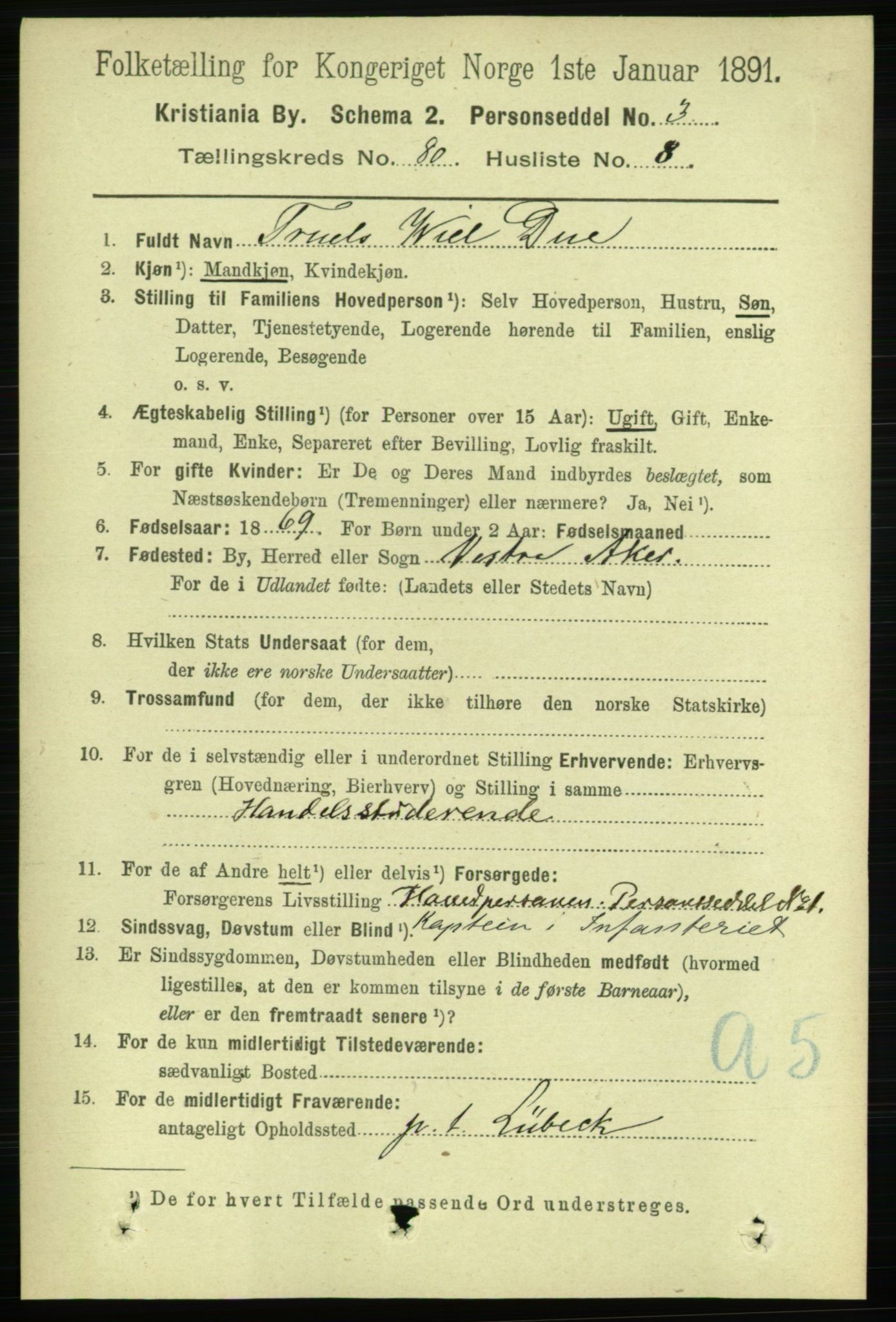 RA, 1891 census for 0301 Kristiania, 1891, p. 41386