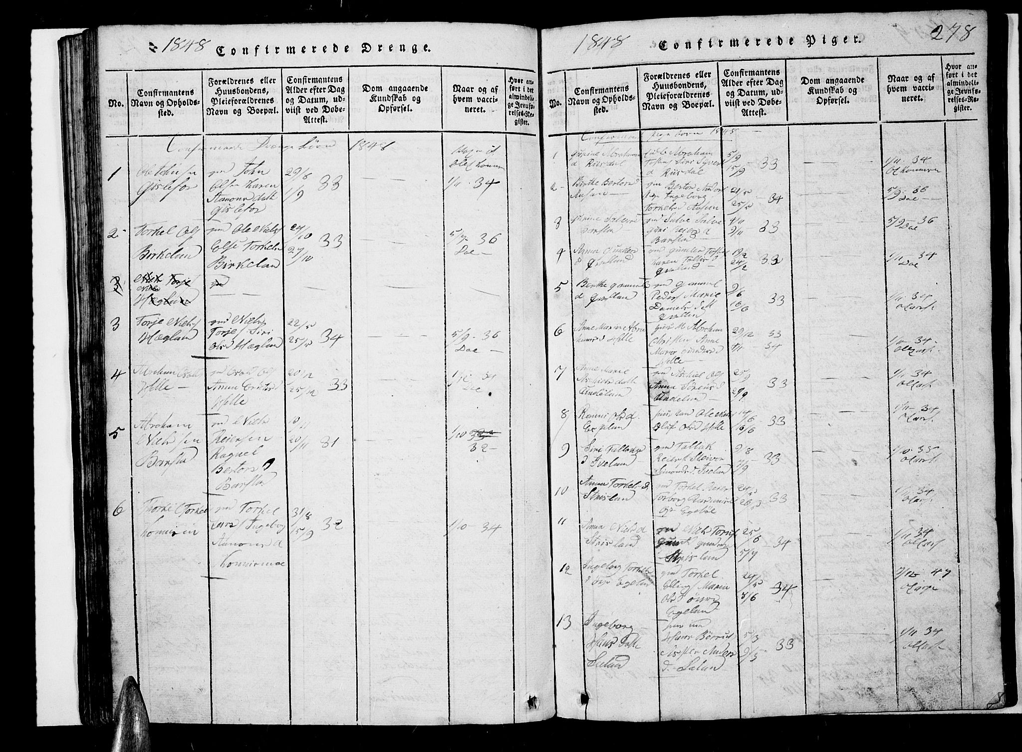 Nord-Audnedal sokneprestkontor, AV/SAK-1111-0032/F/Fb/Fba/L0001: Parish register (copy) no. B 1, 1815-1856, p. 278