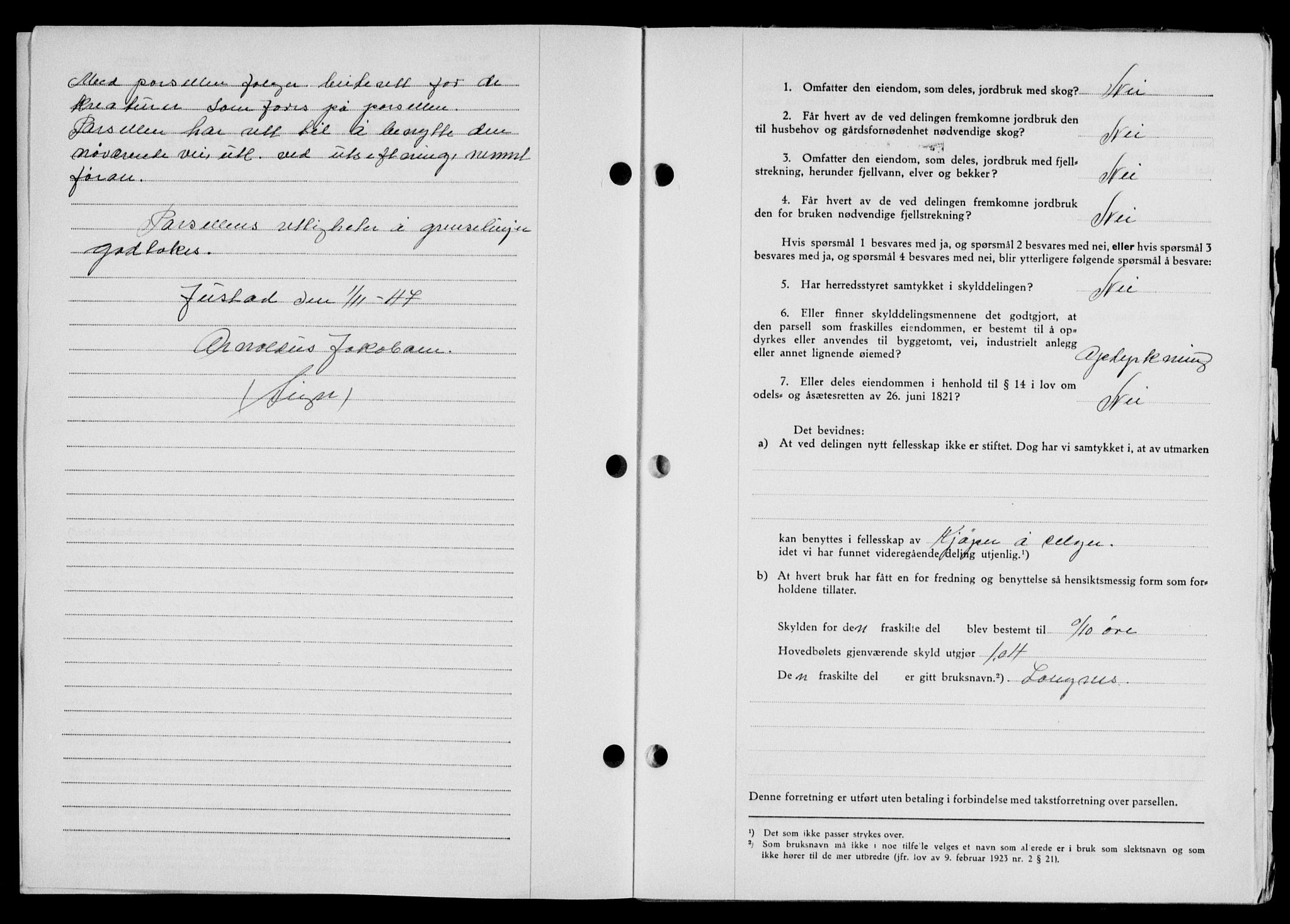 Lofoten sorenskriveri, SAT/A-0017/1/2/2C/L0017a: Mortgage book no. 17a, 1947-1948, Diary no: : 2010/1947