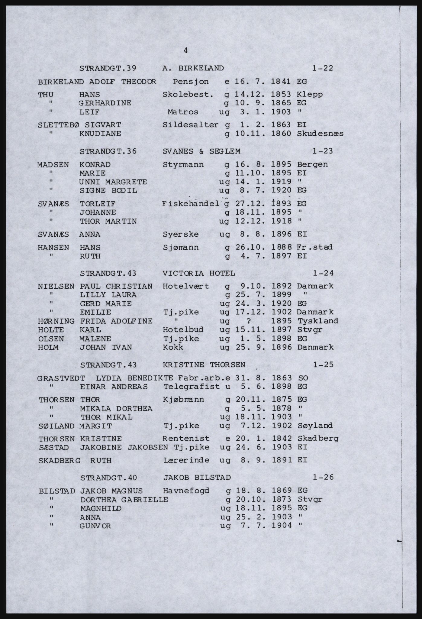 SAST, Copy of 1920 census for Dalane, 1920, p. 448