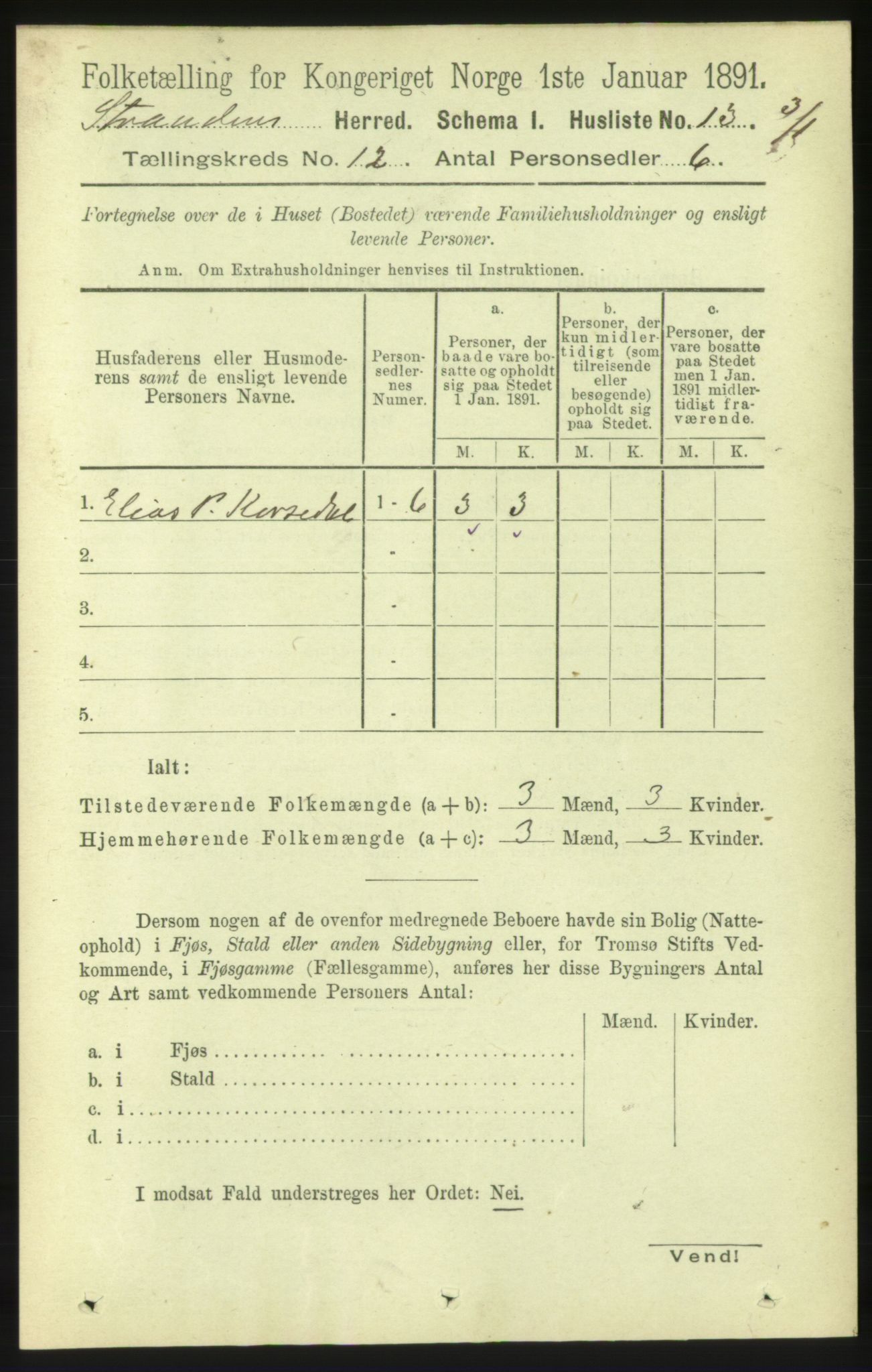 RA, 1891 census for 1525 Stranda, 1891, p. 2578