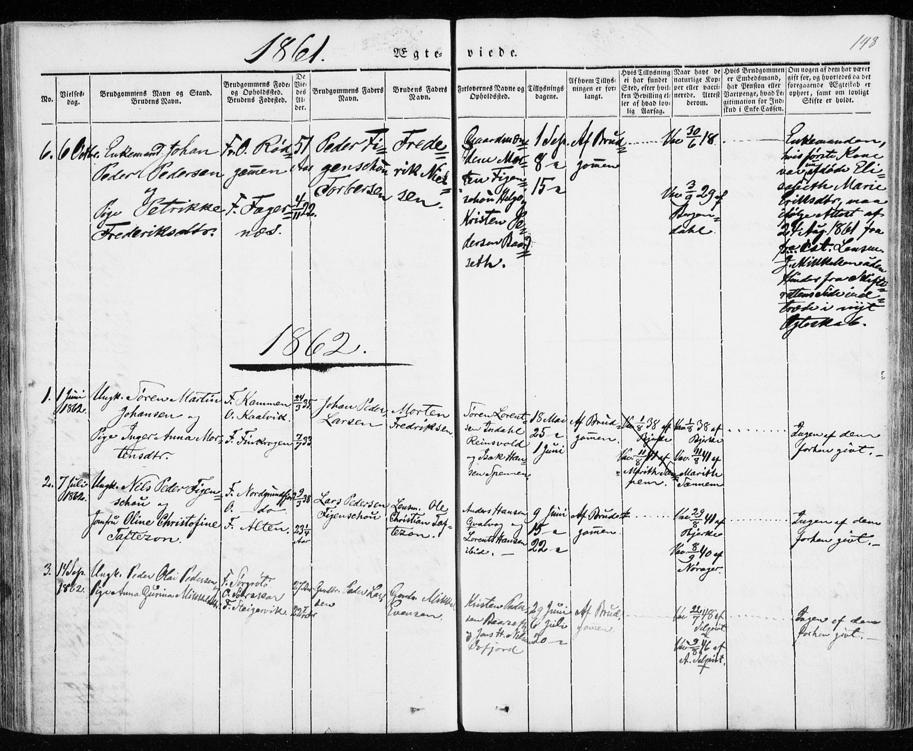 Karlsøy sokneprestembete, SATØ/S-1299/H/Ha/Haa/L0009kirke: Parish register (official) no. 9, 1838-1867, p. 148