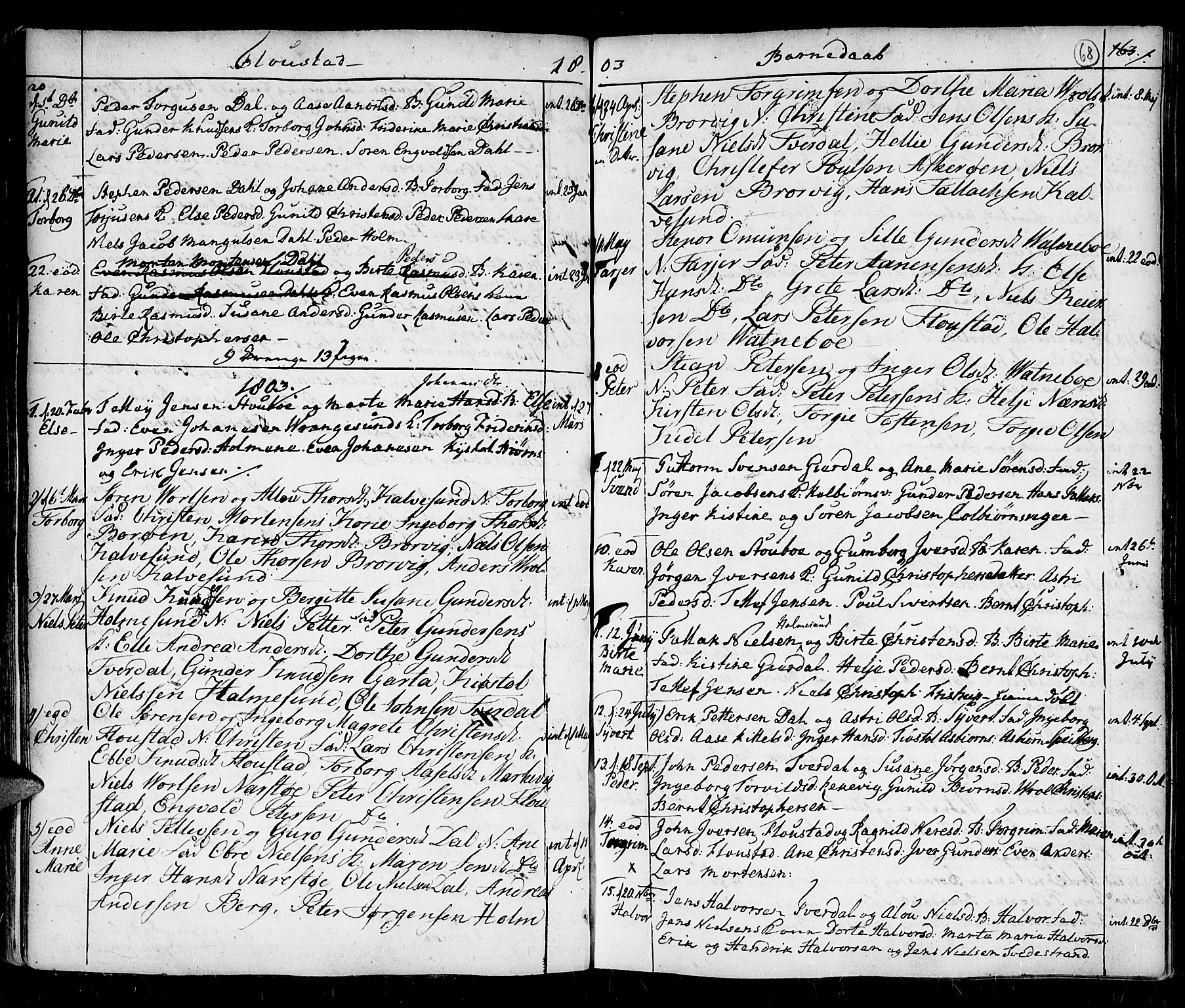 Holt sokneprestkontor, AV/SAK-1111-0021/F/Fa/L0001: Parish register (official) no. A 1 /4, 1721-1812, p. 68