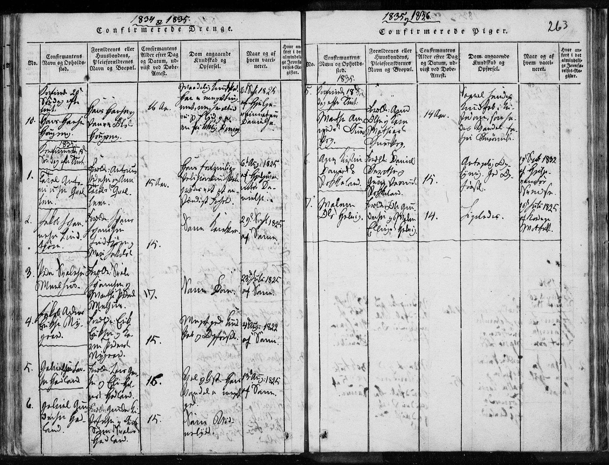 Eigersund sokneprestkontor, SAST/A-101807/S08/L0008: Parish register (official) no. A 8, 1816-1847, p. 263