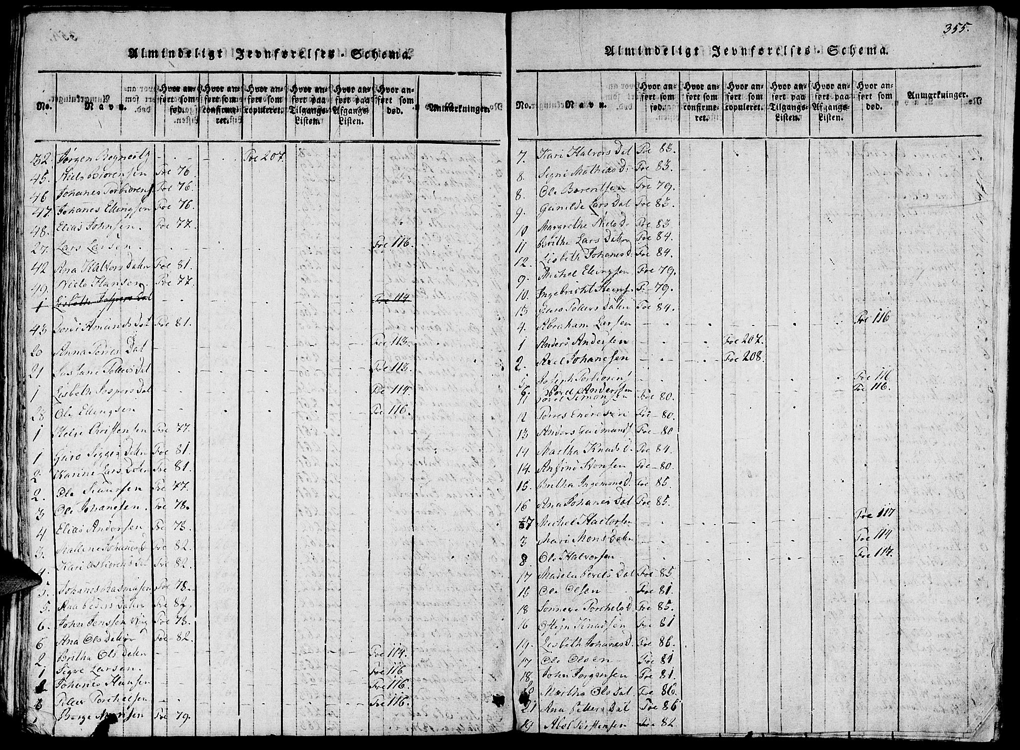 Fjelberg sokneprestembete, AV/SAB-A-75201/H/Haa: Parish register (official) no. A 4, 1816-1822, p. 355