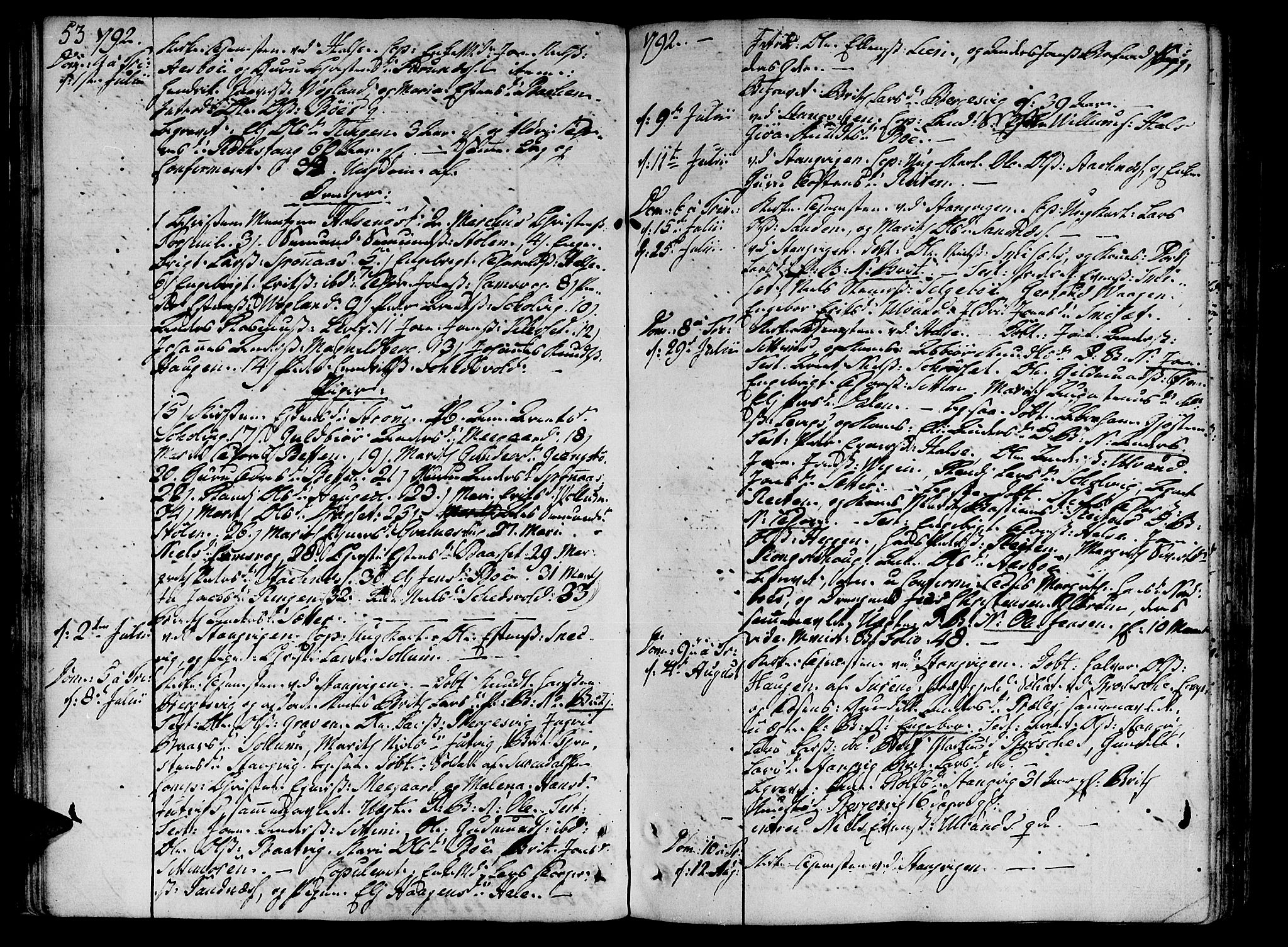 Ministerialprotokoller, klokkerbøker og fødselsregistre - Møre og Romsdal, SAT/A-1454/592/L1022: Parish register (official) no. 592A01, 1784-1819, p. 53