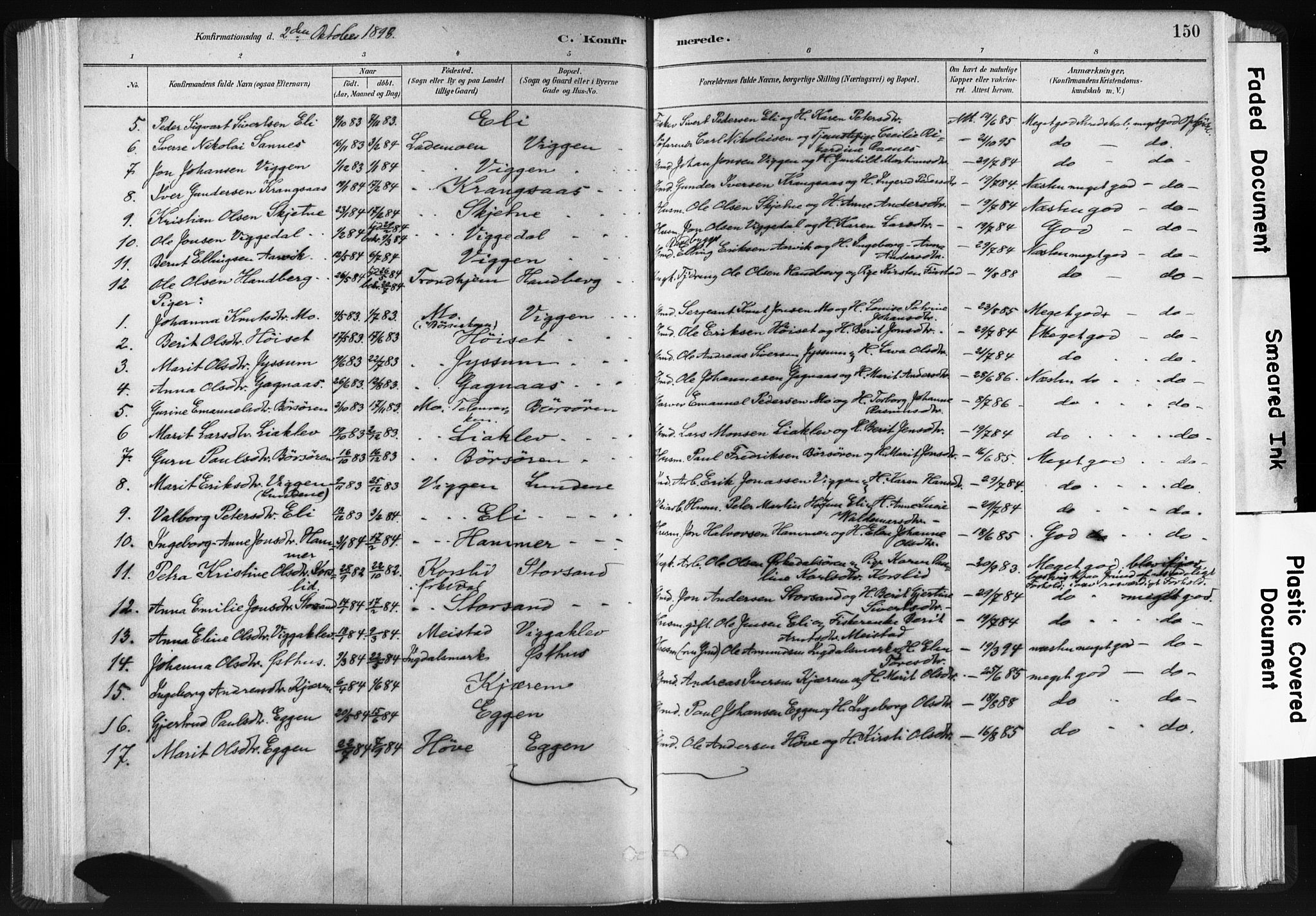 Ministerialprotokoller, klokkerbøker og fødselsregistre - Sør-Trøndelag, SAT/A-1456/665/L0773: Parish register (official) no. 665A08, 1879-1905, p. 150
