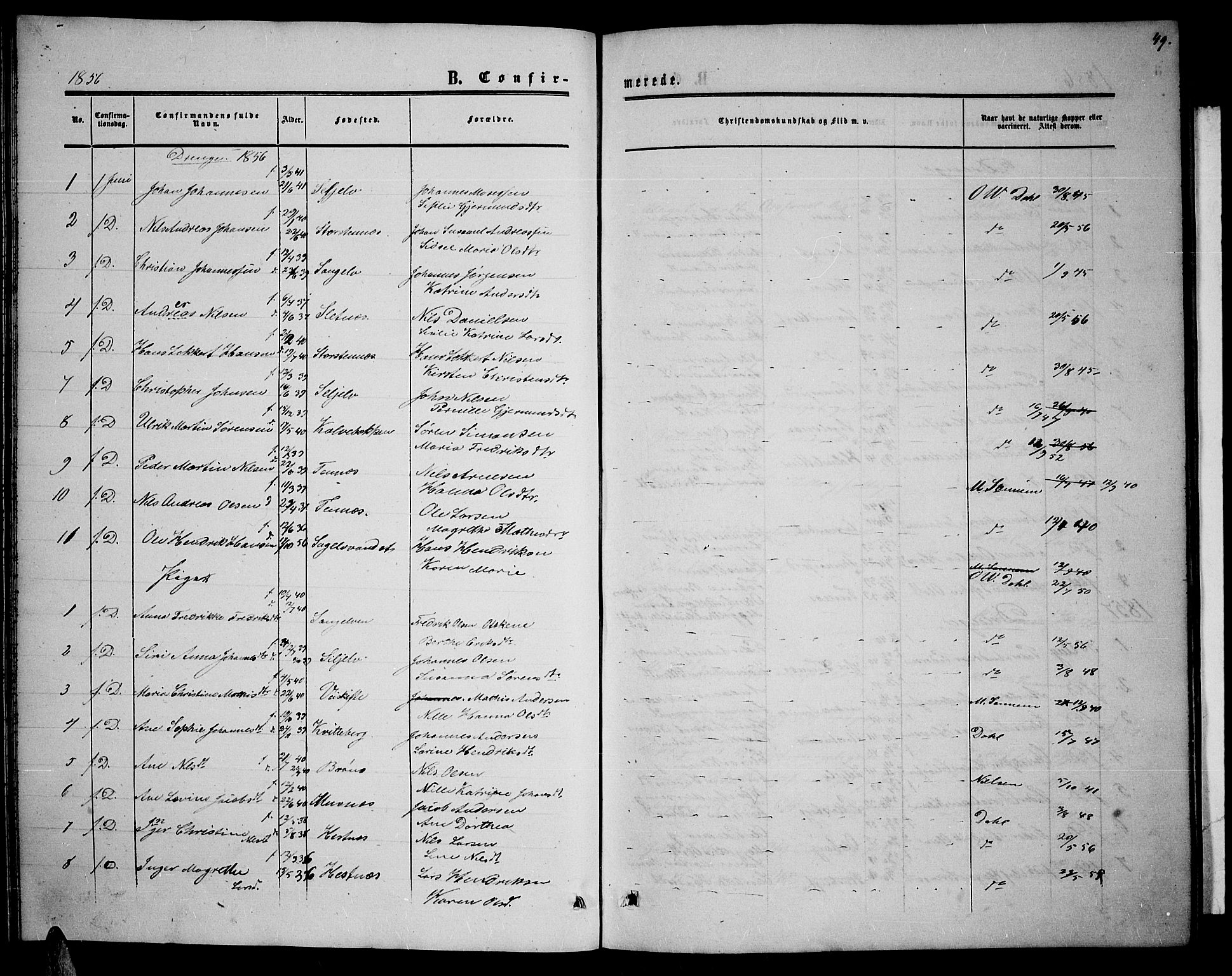 Balsfjord sokneprestembete, SATØ/S-1303/G/Ga/L0005klokker: Parish register (copy) no. 5, 1856-1862, p. 49