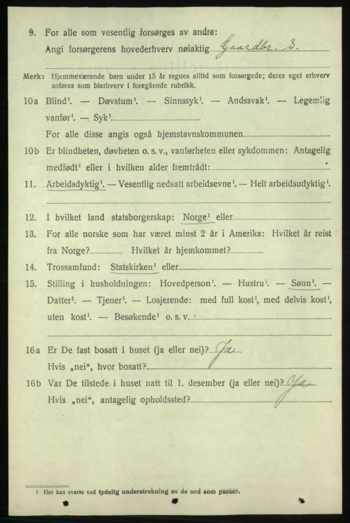 SAB, 1920 census for Skånevik, 1920, p. 4560