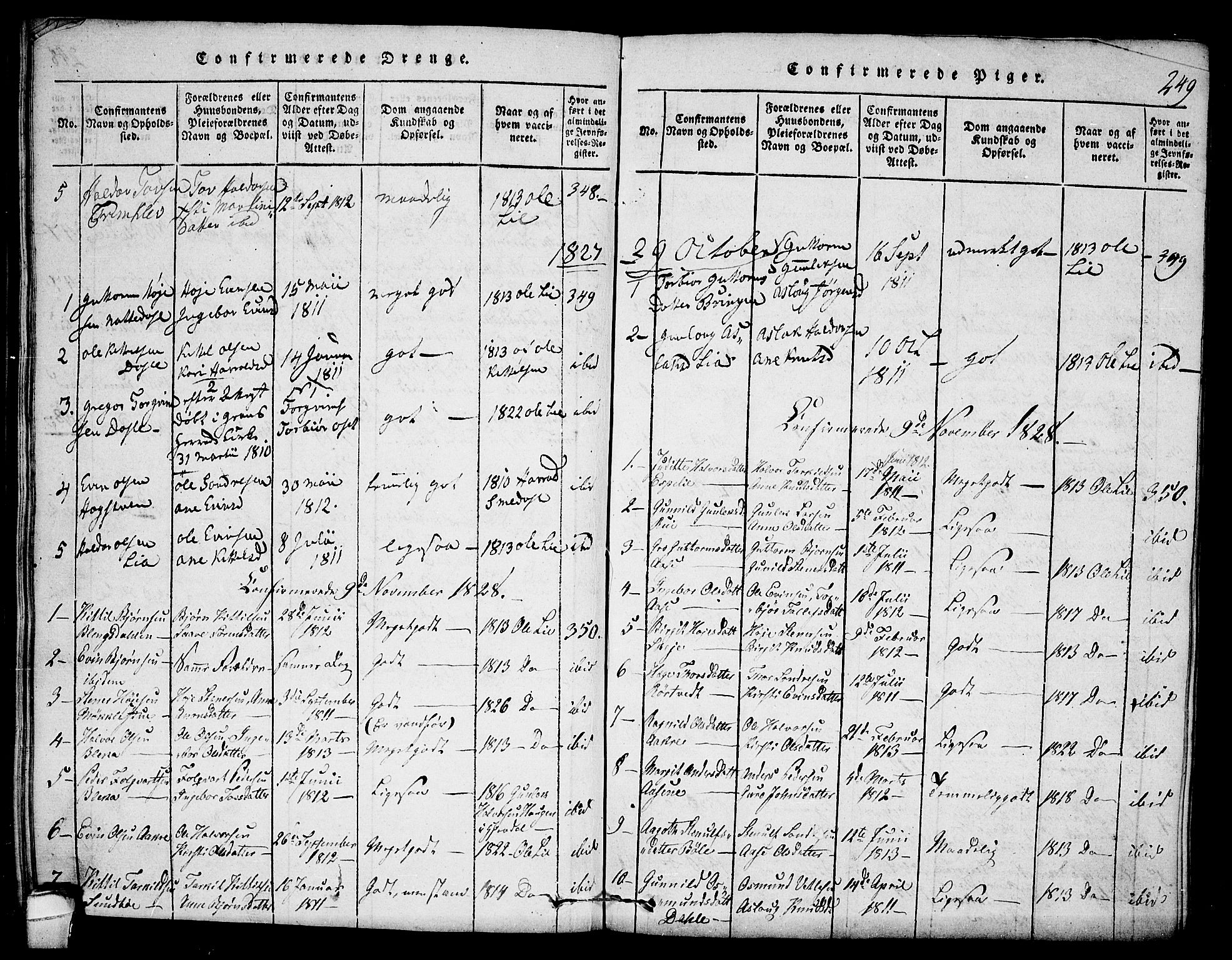 Seljord kirkebøker, SAKO/A-20/F/Fb/L0001: Parish register (official) no. II 1, 1815-1831, p. 249