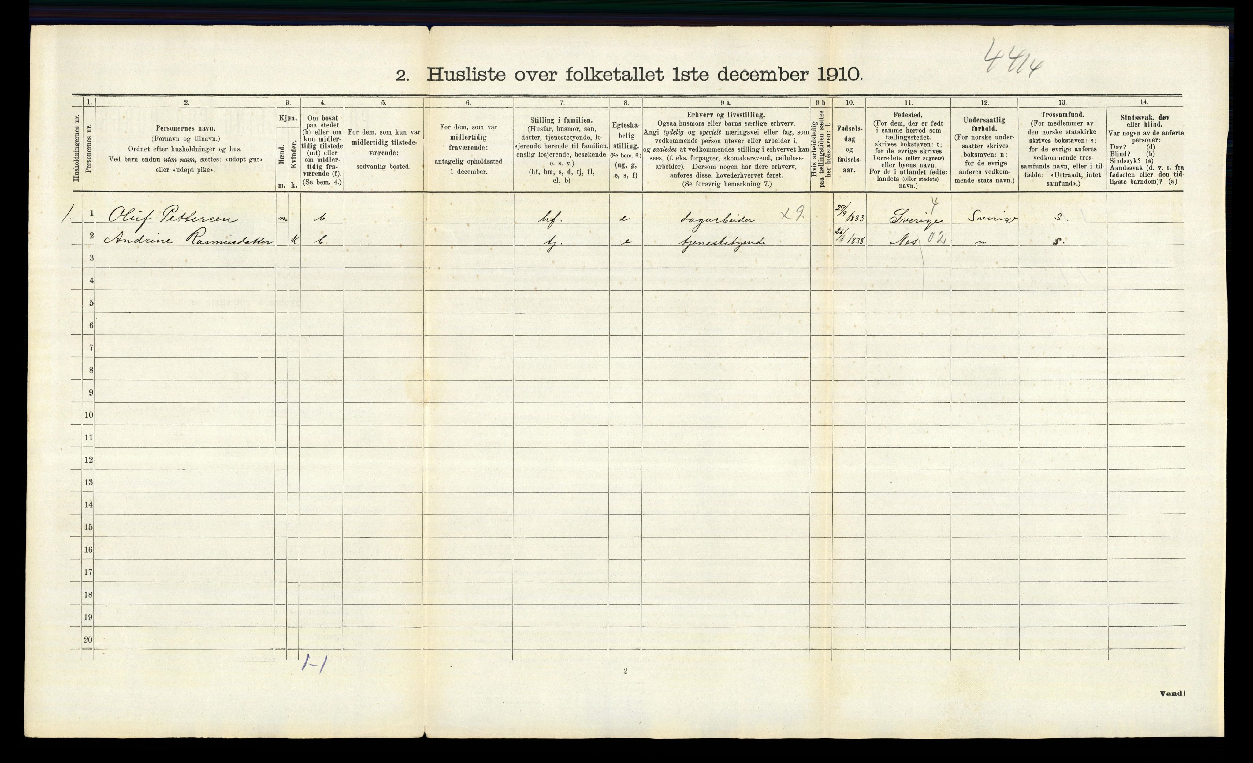 RA, 1910 census for Sørum, 1910, p. 544