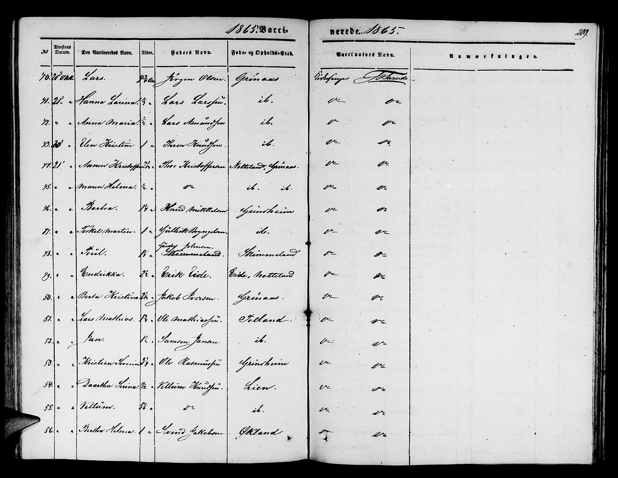 Finnås sokneprestembete, AV/SAB-A-99925/H/Ha/Hab/Haba/L0001: Parish register (copy) no. A 1, 1851-1873, p. 209